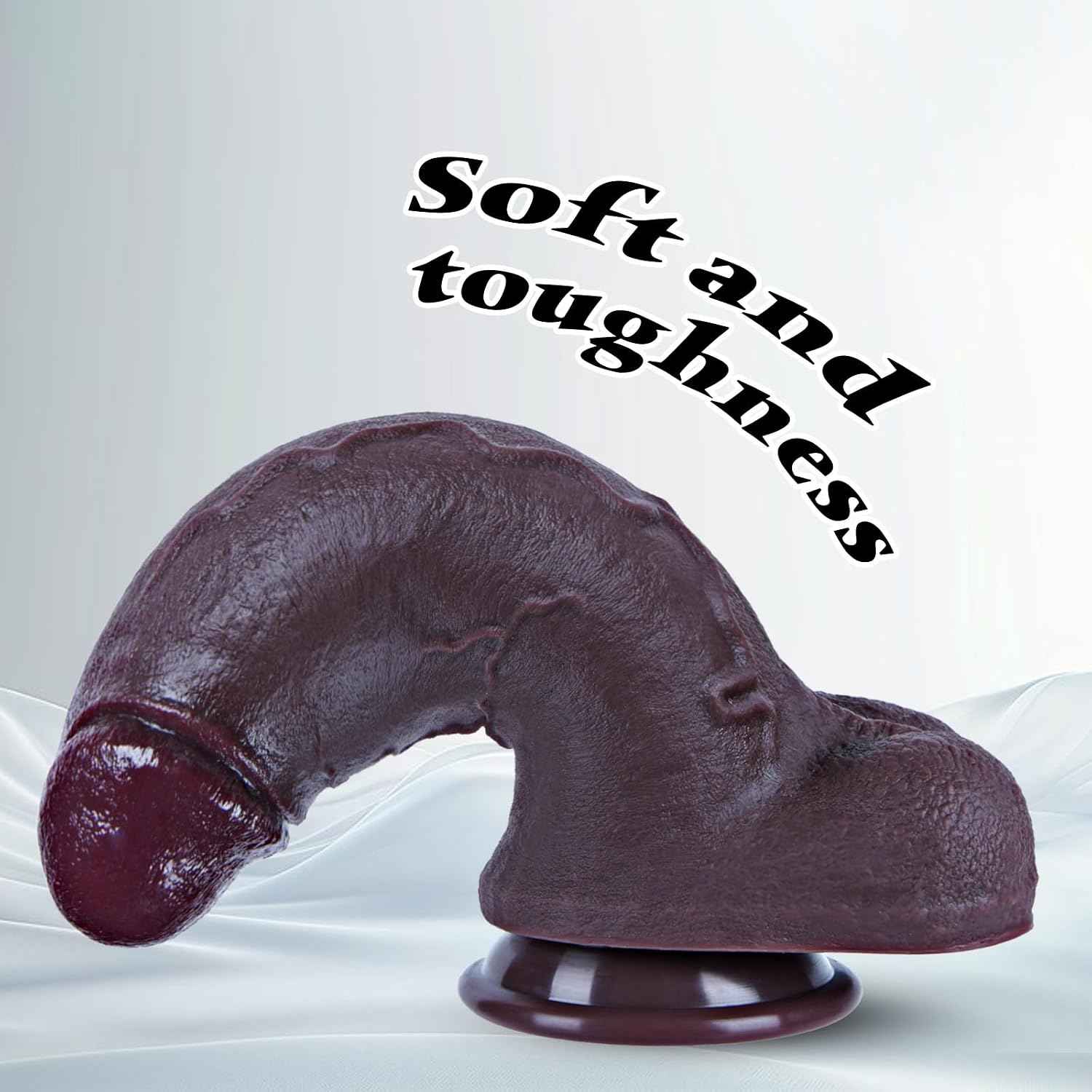 Umania Realistic Silicone Dildo Dual Density Black 6.9in