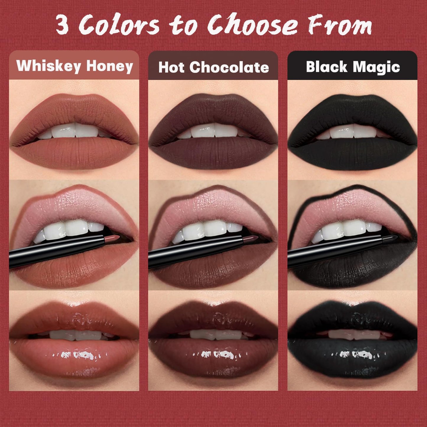 QiBest Matte Liquid Lipstick Makeup Set Kit, Long Lasting Waterproof Mate Lip Gloss Set Lip Colors Makeup Kit for Women & Teen Girls