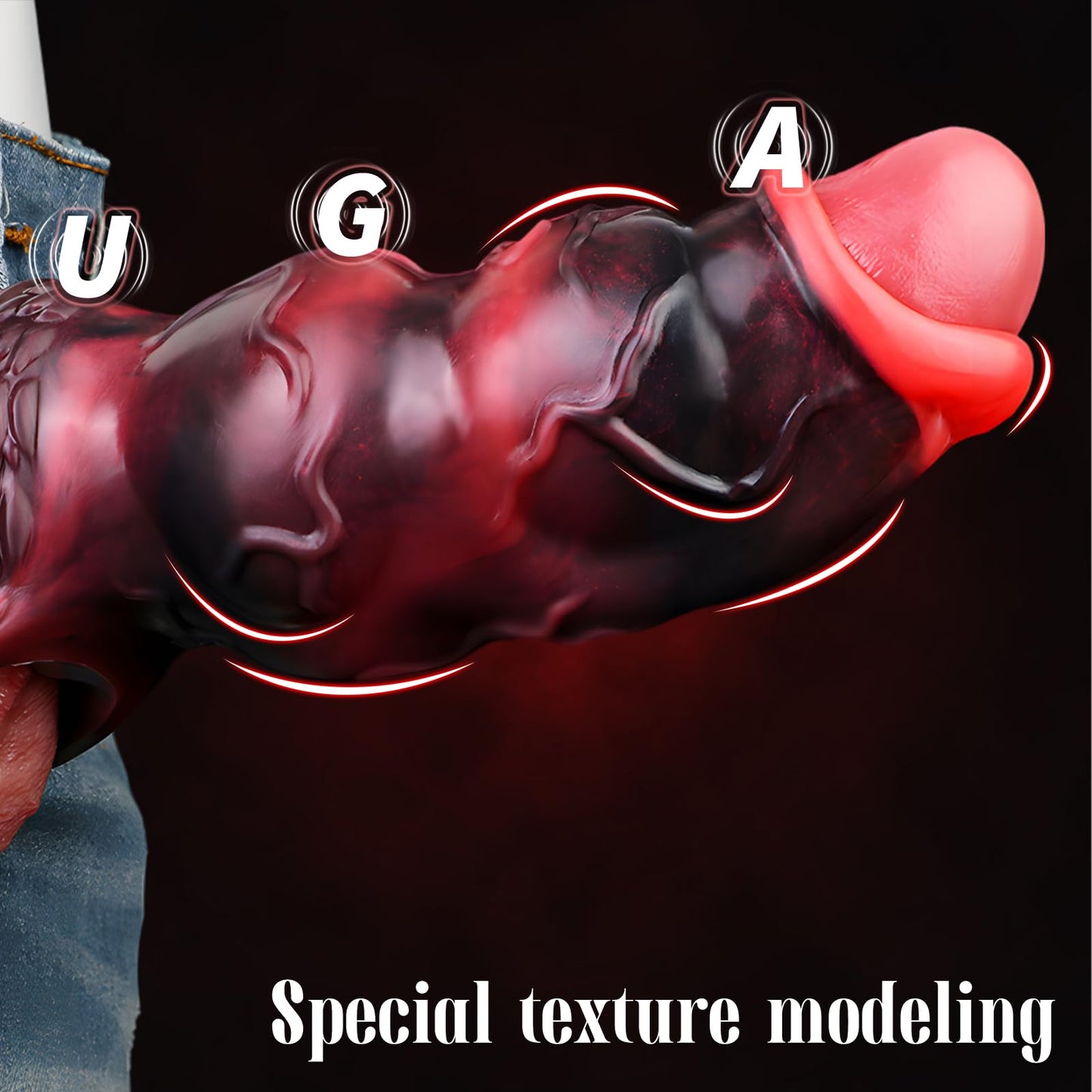 Monster Knots Penis Sleeve with Mens Cock Ring, Dick Extender Sex Toys for Men Cock Ring Set Reusable Silicone Penis Enlarger，Male Delay Ejaculation Dick Sleeve Sex Toys for Couples