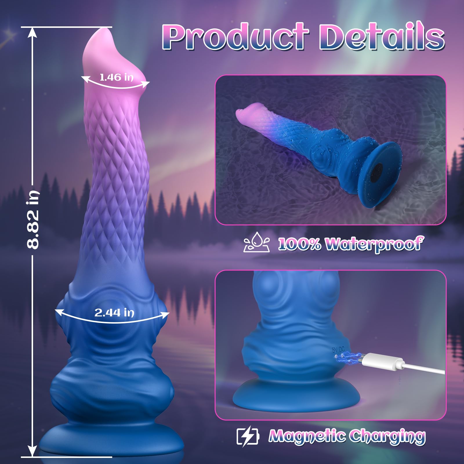 Thrusting Dildo Fantasy Monster Dildos - 9.0" Hiadub Sex Toys Wriggle Vibrating Dildos Remote Control, Huge Knot Dildo with Suction Cup, Adult Toy G spot Dildo for Women Consoladores