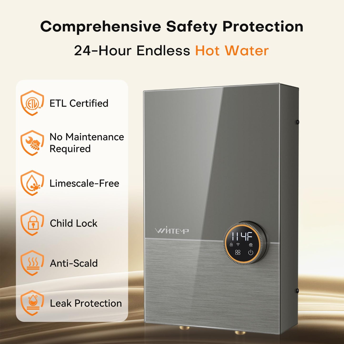 Wintemp Tankless Electric Water Heater WMV Plus WM 240V