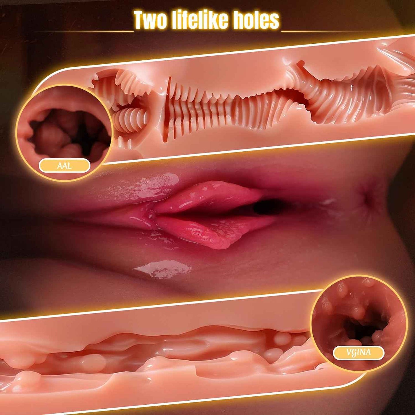 Pocket Pussy 2.05LB Small Ass Sex Doll Male Sex Toys for Men Realistic Male Masturbator Hand Size Torso Butt Stroker Ass with Viginal and Tight Anal Chanel (2.05LB)