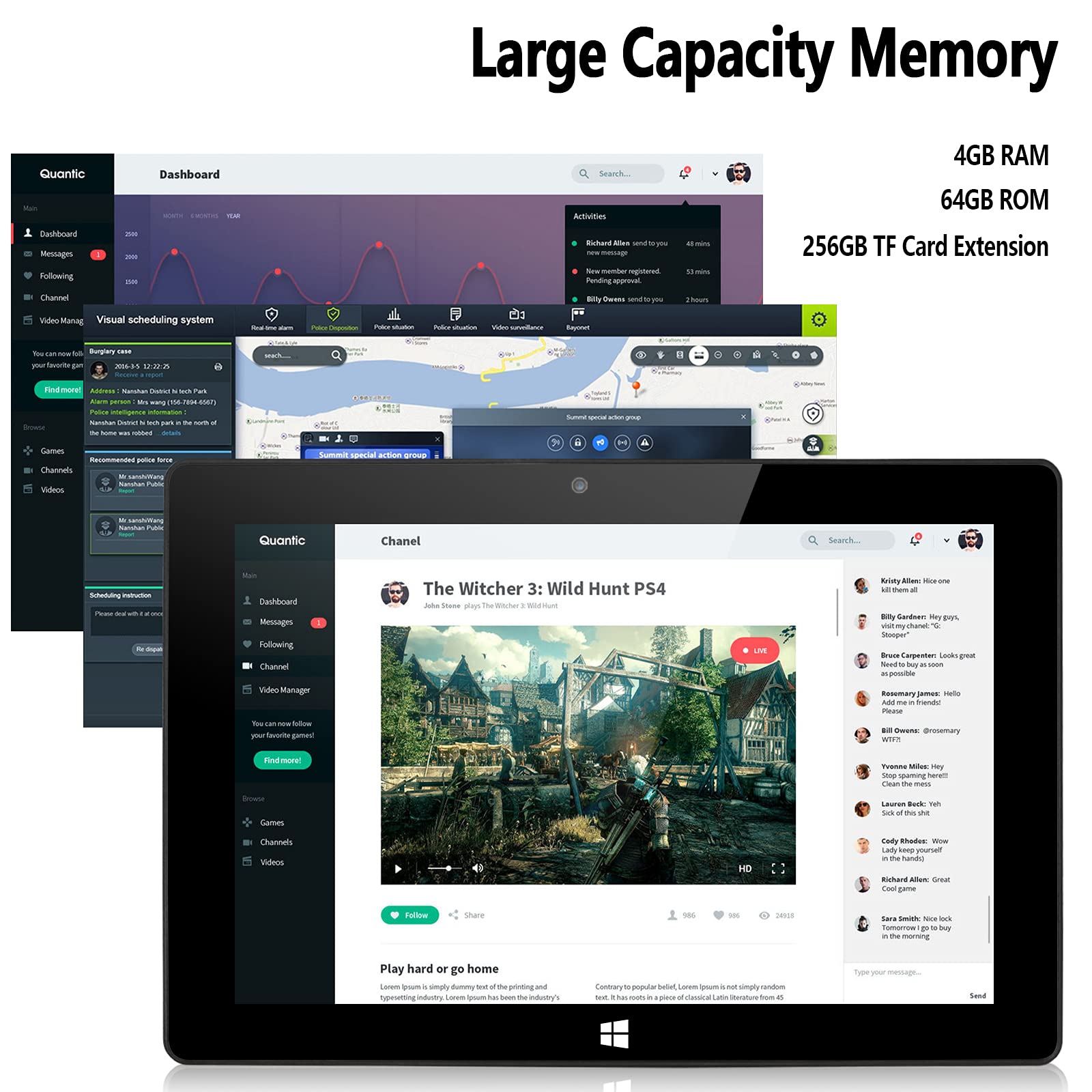 SZTPS 10.1" Windows Tablet Touchscreen Tablets Computer 6GB RAM 128GB ROM, 2.4G+5G WiFi, Intel Processor, USB 3.0, Micro HDMI, 6000MAH Battery, Dual Cameras, Bluetooth 5.0
