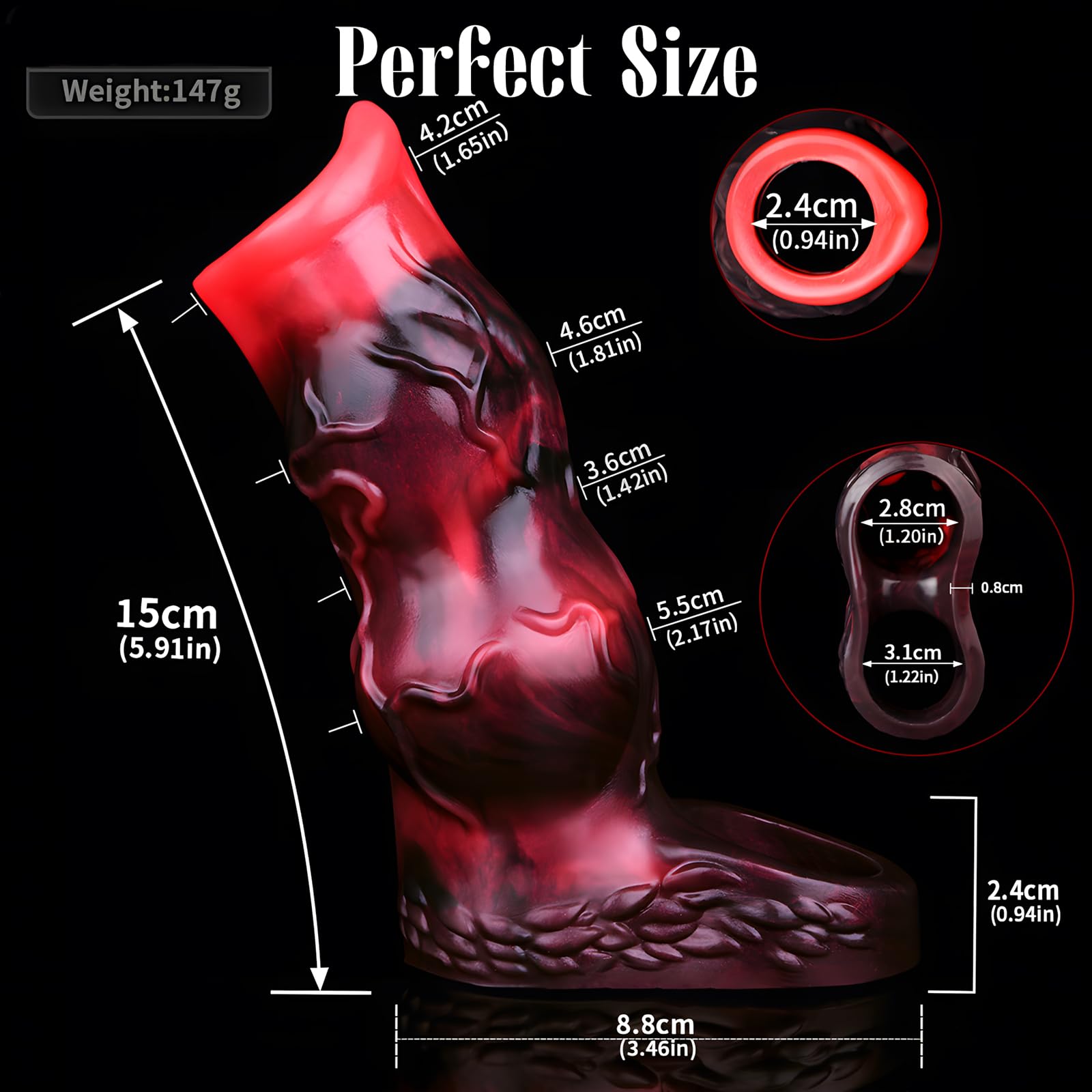 Monster Knots Penis Sleeve with Mens Cock Ring, Dick Extender Sex Toys for Men Cock Ring Set Reusable Silicone Penis Enlarger，Male Delay Ejaculation Dick Sleeve Sex Toys for Couples