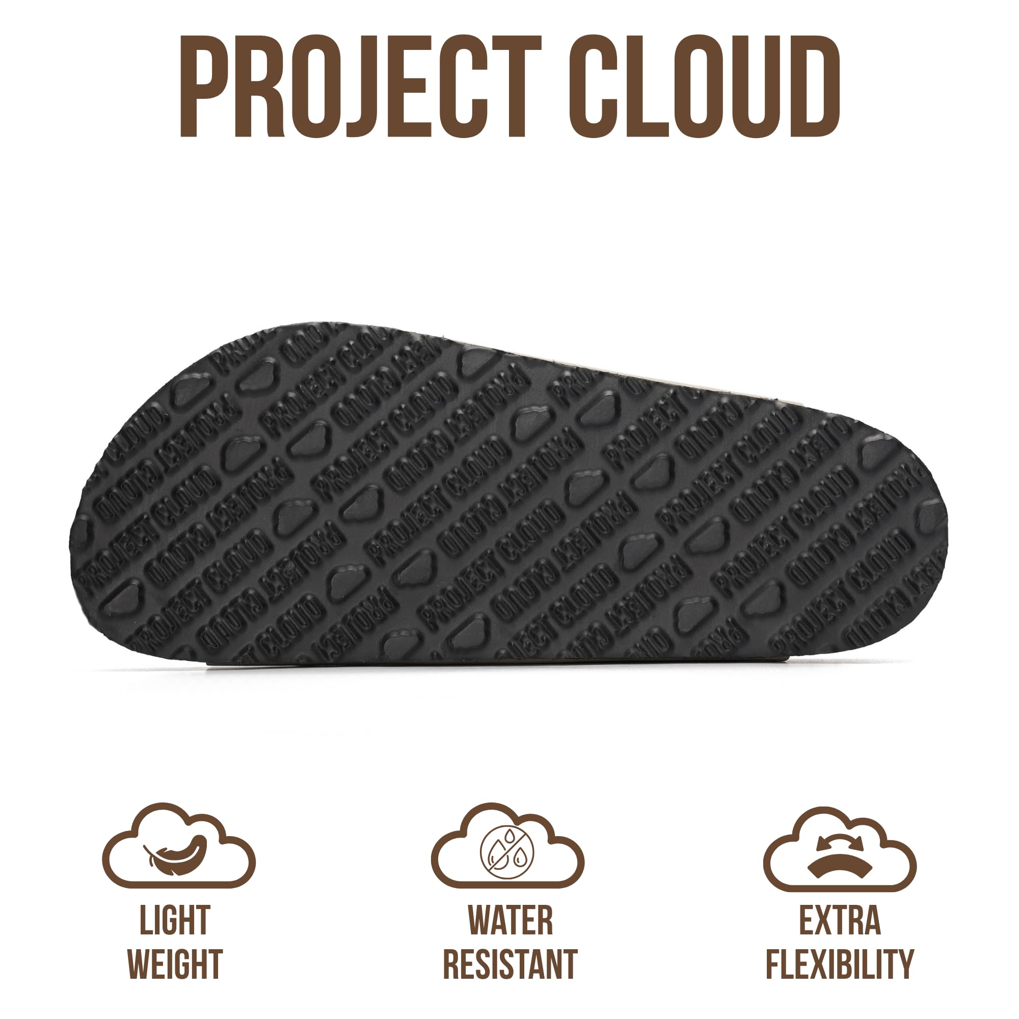 Project Cloud 100% Genuine Leather Flat Sandals For Women 2026 Cork Footbed Womens Sandals with Memory Foam and arch support Vacation Essentials Slides for Women Footwear (Venita)