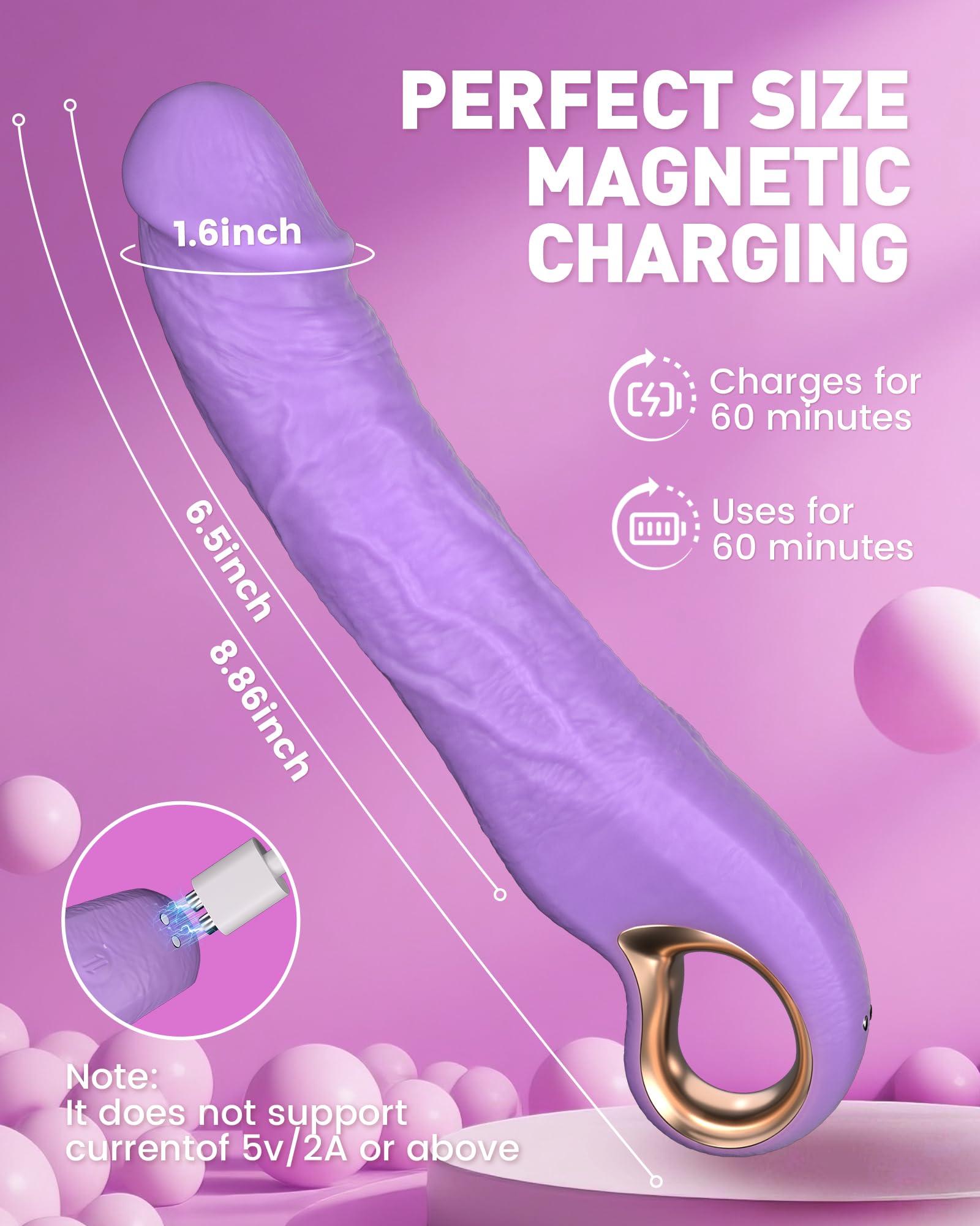 Vibrator Thrusting Dildo Sex Toys - 9" G Spot Vibrators Dildo Adult Toy with 10 Vibrations & 3 Thrusting Modes, Waterproof Clitoris Vibrator, Pleasure Tool for Women and Man Sex Stimulation (Purple)