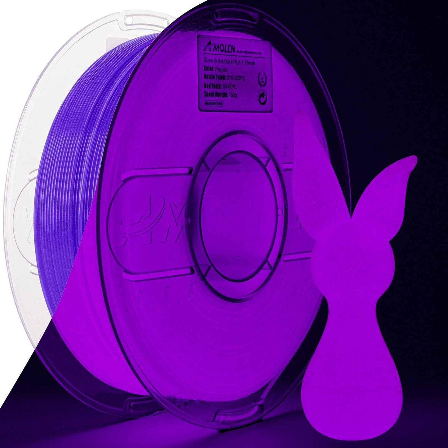 AMOLEN Glow in The Dark PLA Filament, 1.75mm PLA 3D Printer Filament