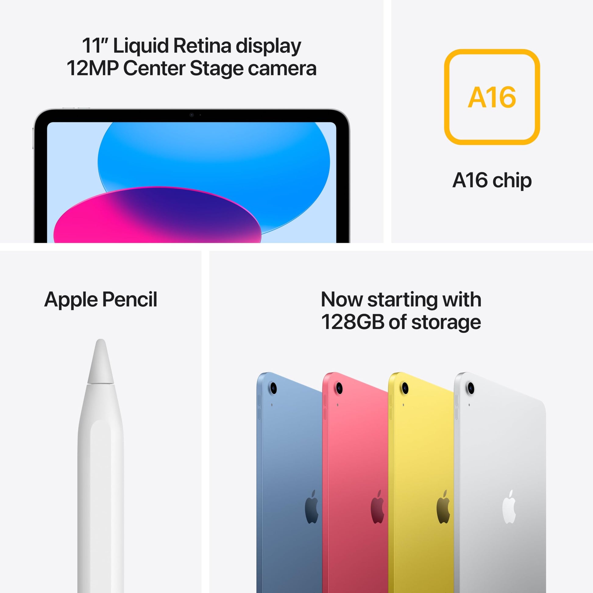 Apple iPad 11-inch: A16 chip, 11-inch Model, Liquid Retina Display Wi-Fi 6 + 5G Cellular All-Day Battery Life