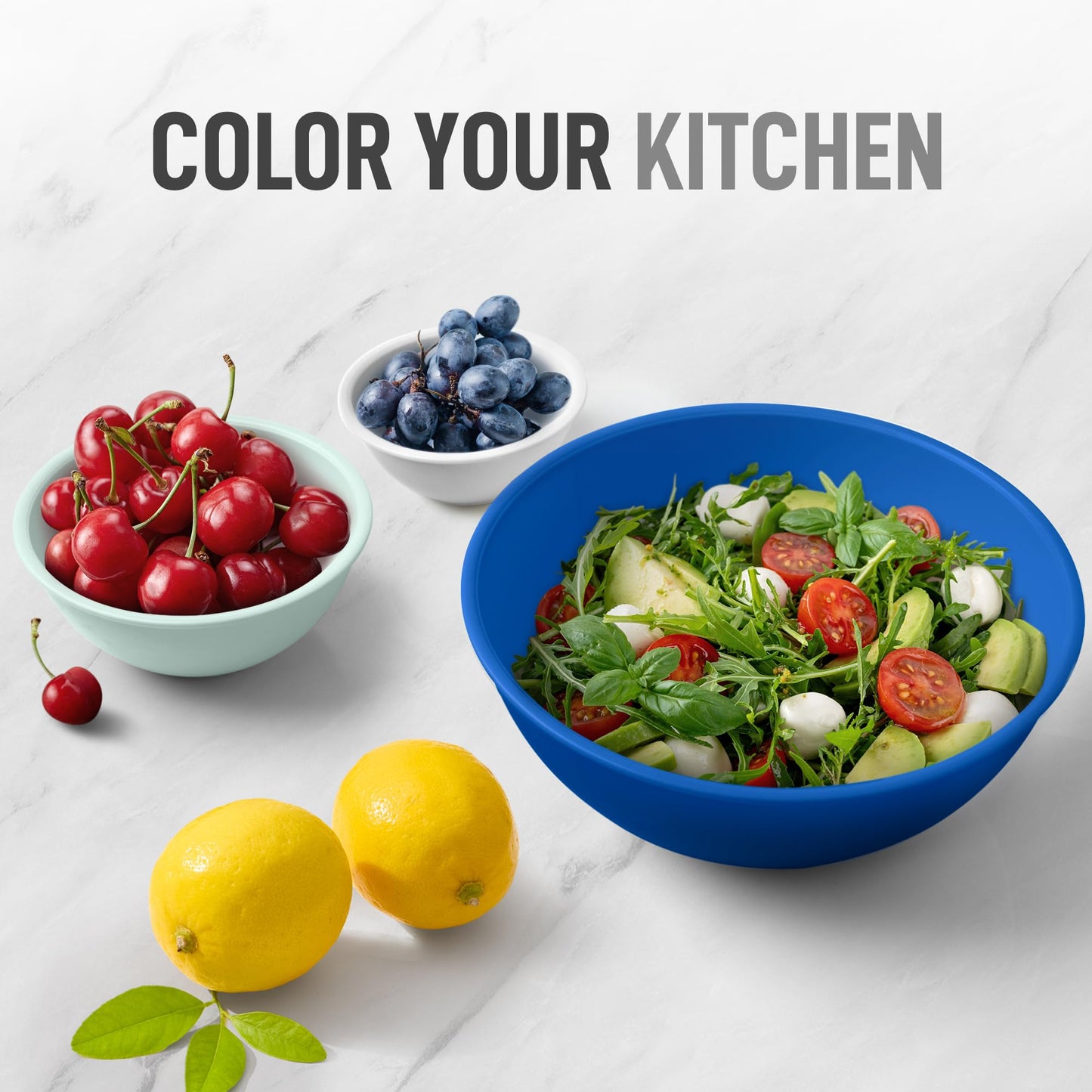 Zulay Kitchen Piece Plastic Mixing Bowls with Lids Set