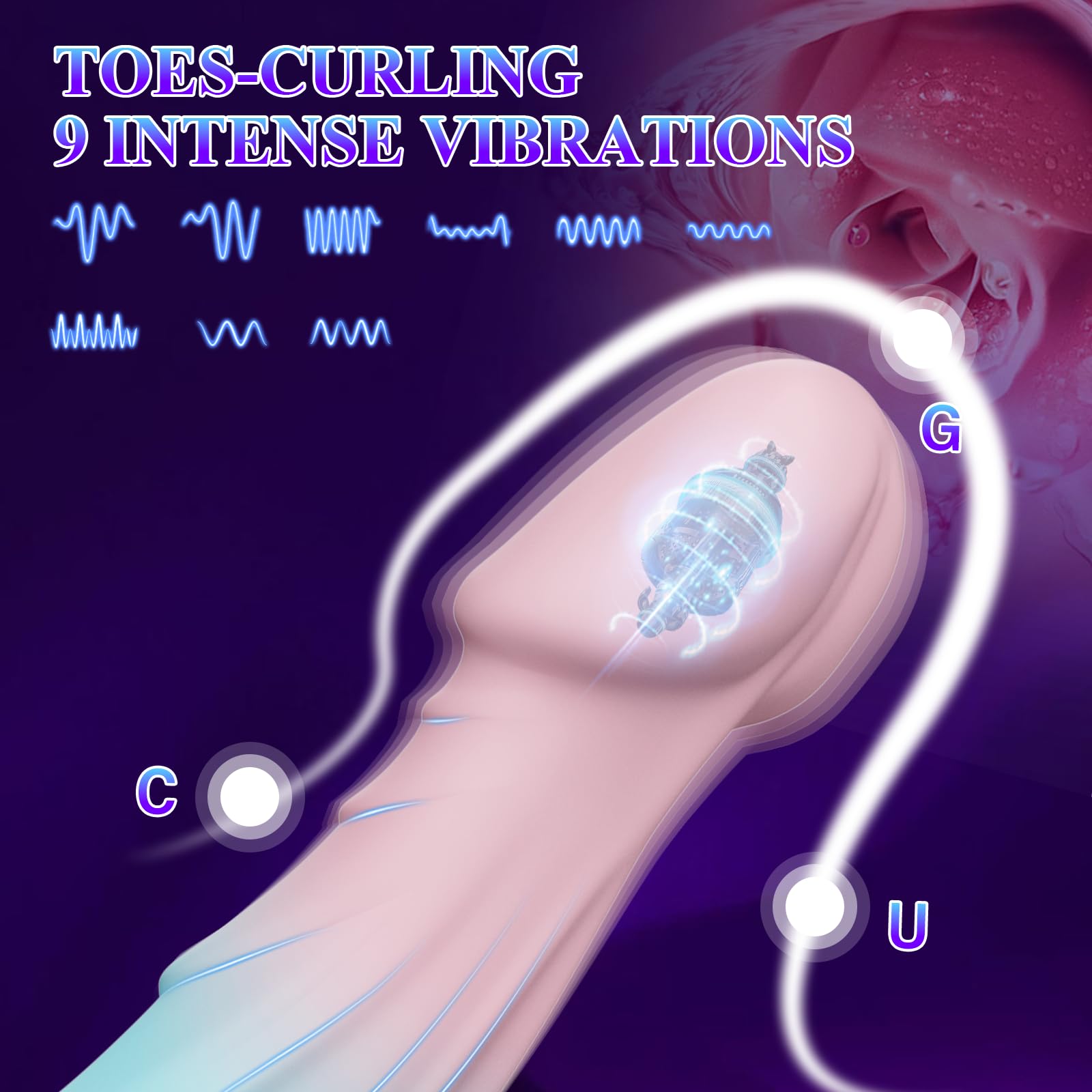 Women Sex Toys Dildo Vibrator -7.5” Silicone Realistic Dildos with Suction Cup for Women Vagina Anal Sex, 9 Vibration, Macaron Gradient Slim Dildo Lifelike Penis Vibrator Adult Toys & Games