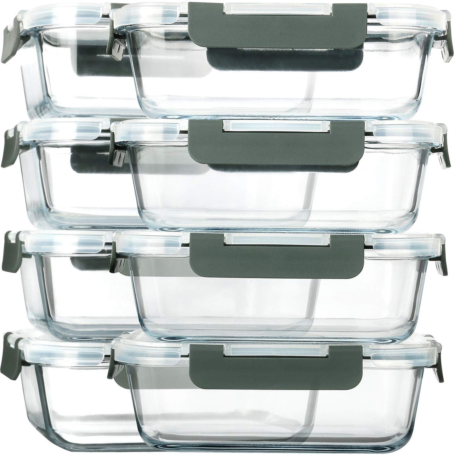 M MCIRCO [8-Pack,30 oz] Glass Meal Prep Containers,Glass Food Storage Containers,Airtight lunch Containers with Lids, Microwave, Oven, Freezer and Dishwasher