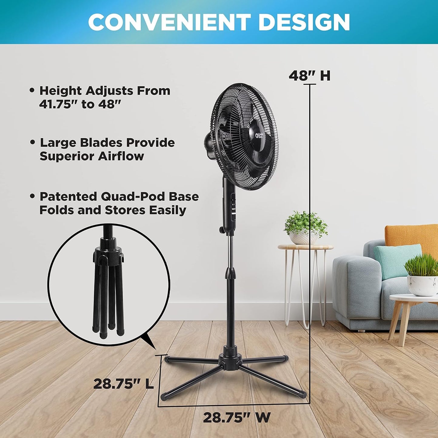 Comfort Zone Pedestal Fan