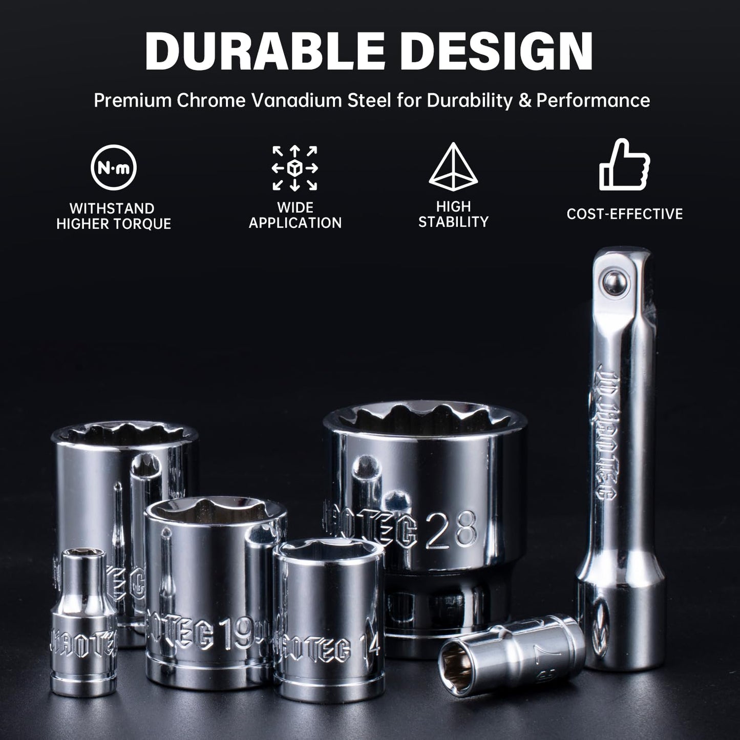 JU JIAN TEC 86-Piece Mechanics Tool Set, 201-Piece Mechanics Tools Set, 264-Piece Mechanics Socket Set