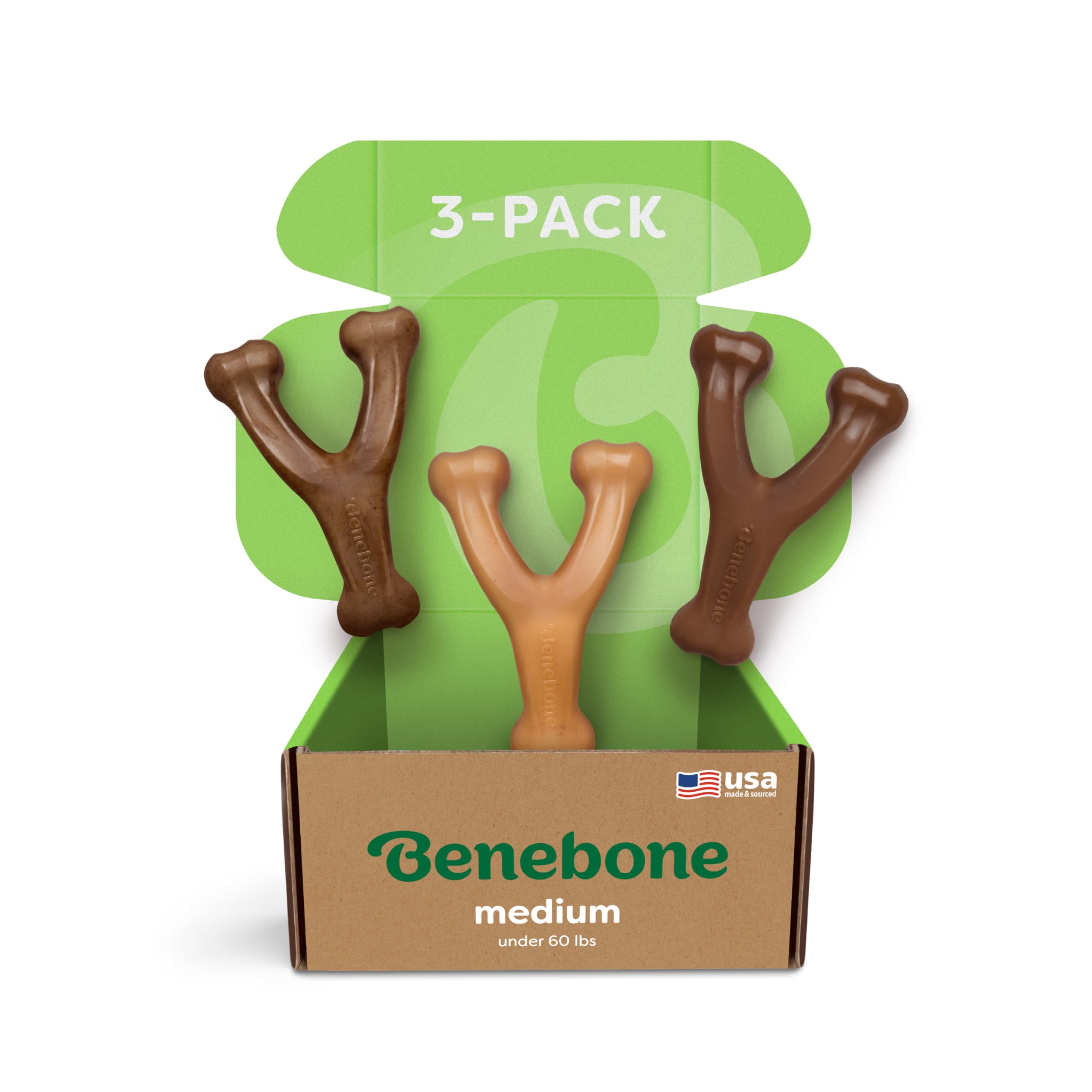 Benebone Fishbone Durable Dog Chew Toy for Aggressive Chewers Medium, Large, Small, Giant