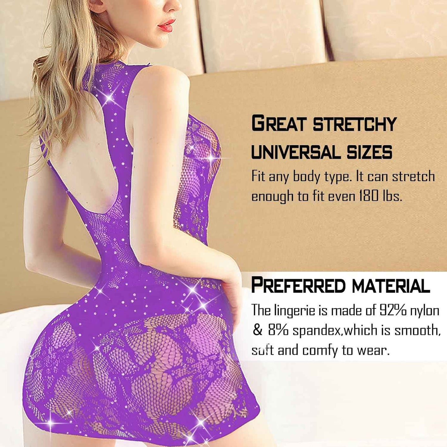 Famstar Sexy Lingerie for Women Naughty Fishnet Lingerie Set Bodysuit Outfits Teddy Babydoll Erotic Mesh Women’s Outfits