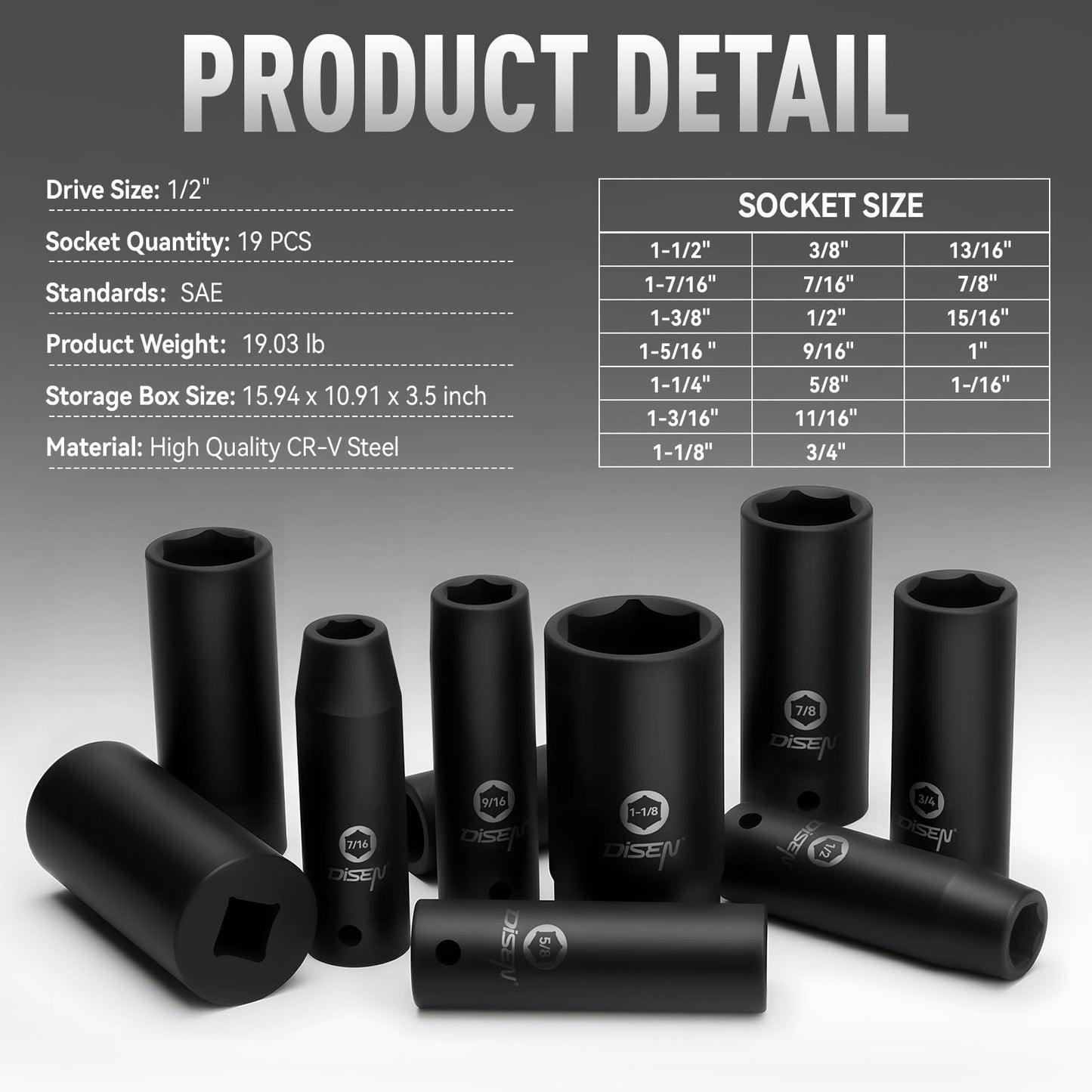 DISEN Torx Bit Socket and Female External Socket Set, Premium CR-V & S2 Alloy Steel, Impact Socket Adapter Set,High Torque Laser Marked for Automotive Mechanic