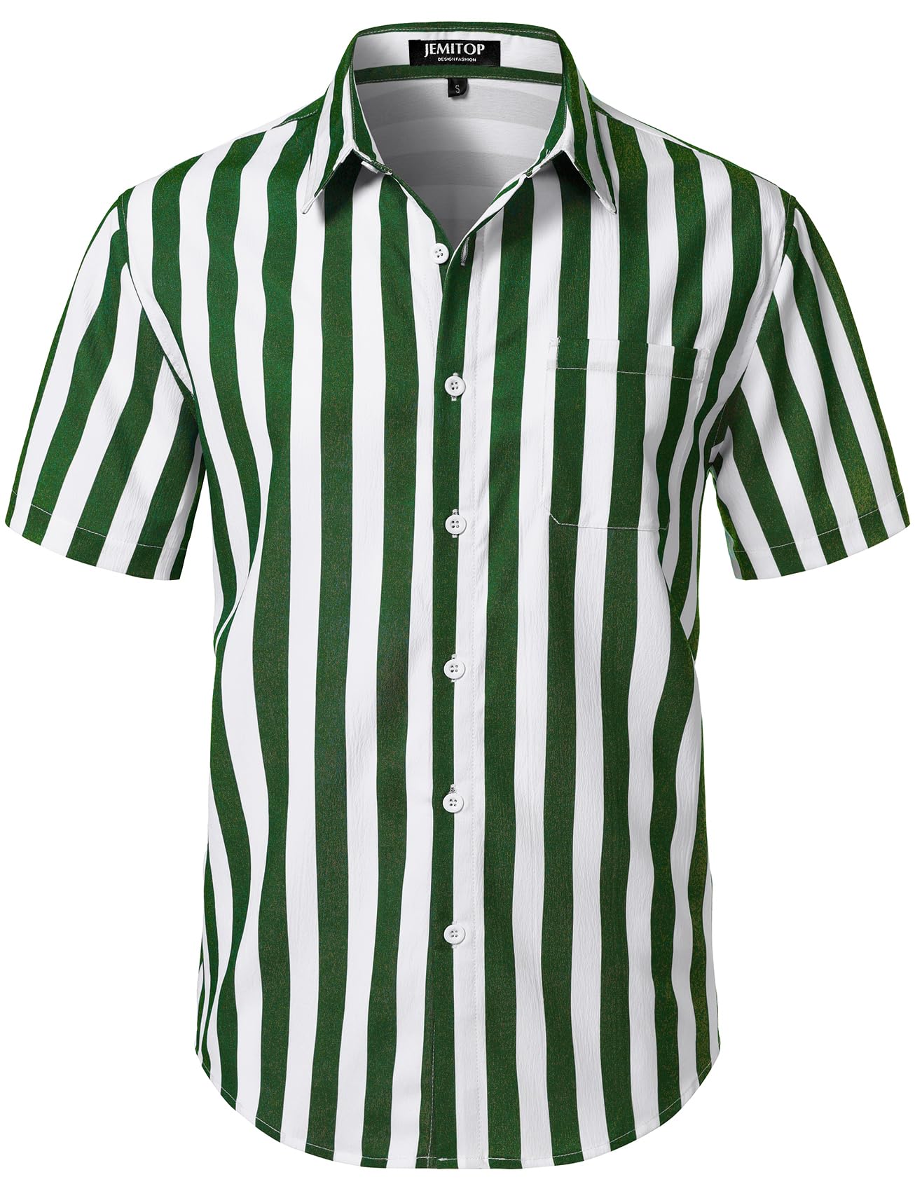 JEMITOP Men's Stretch Wrinkle Free Short Sleeve Texture Shirt Lightweight Summer Button Down Shirts for Beach Vacation