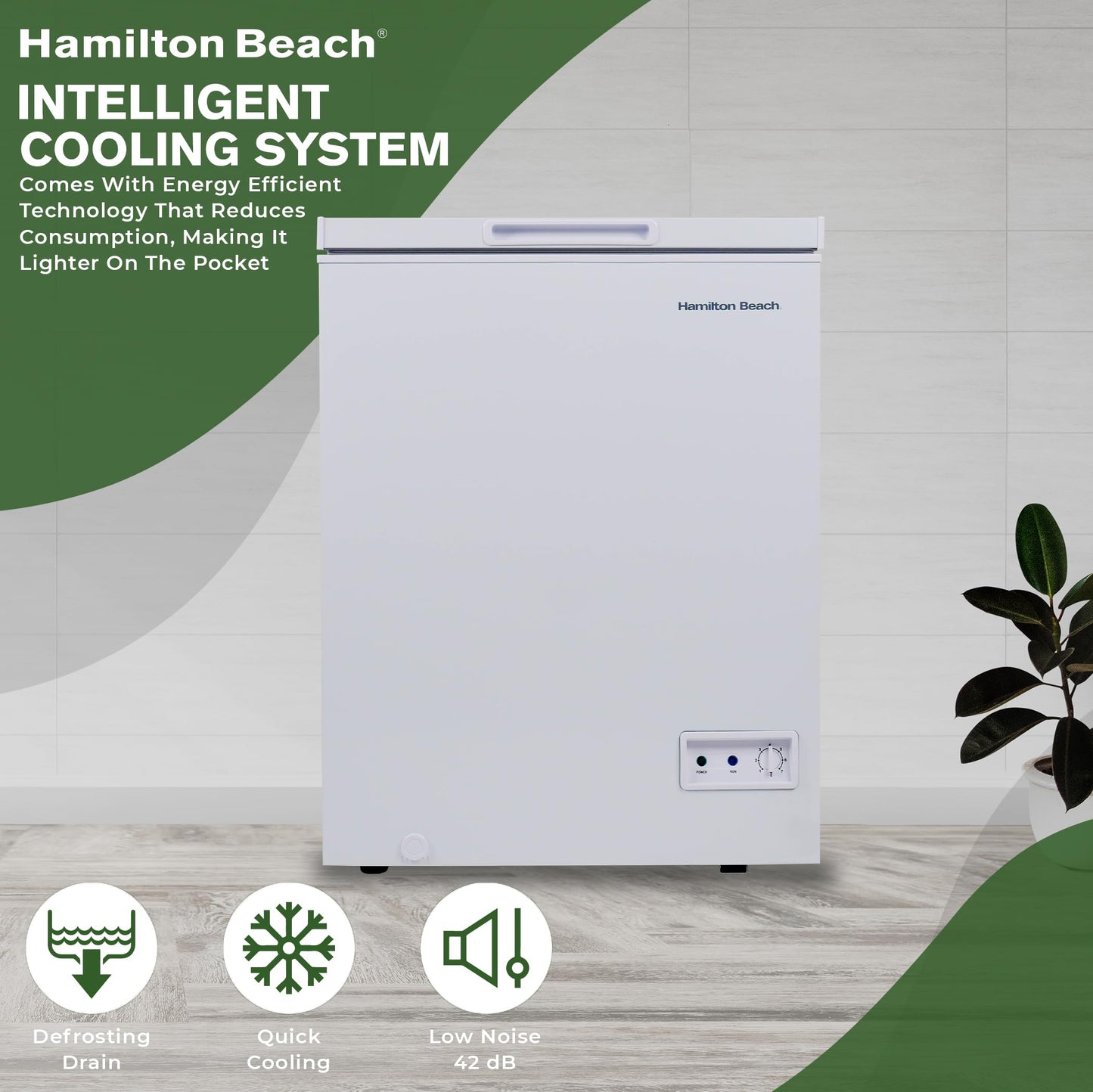 Hamilton Beach HBFRF700-WHITE-COM, Chest Deep Freezer, 7 Cu. Ft. Capacity, Adjustable Thermostat-Removable Vinyl Coated Wire Basket