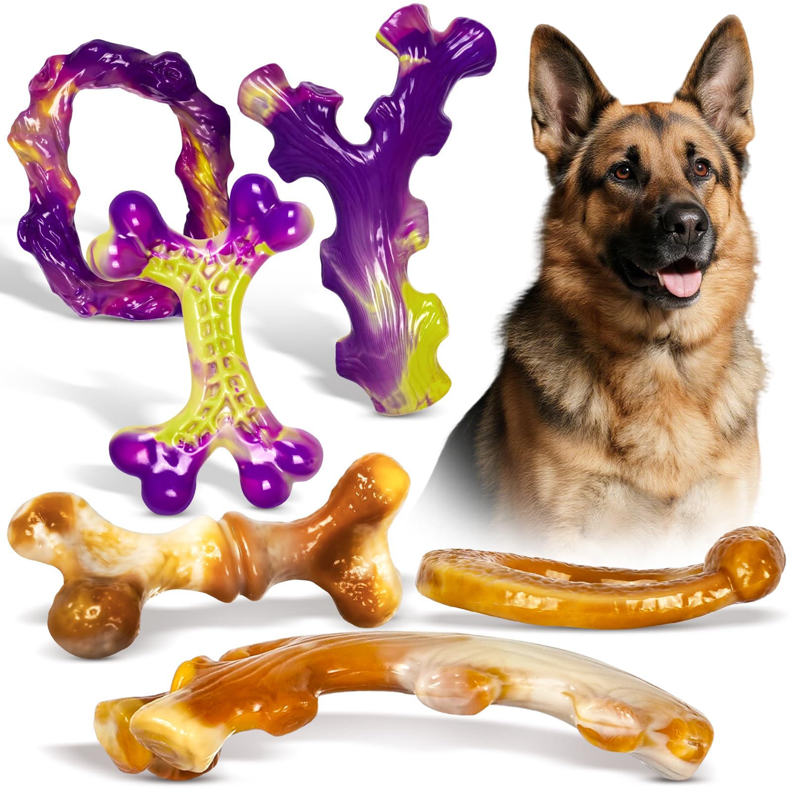Frienhund Tough Dog Toys for Aggressive Chewers 3 Pack, Chew Toys for Large Dogs, Indestructible Dog Toy for Aggressive Chewers Large Breed, Dog Toys to Keep Them Busy