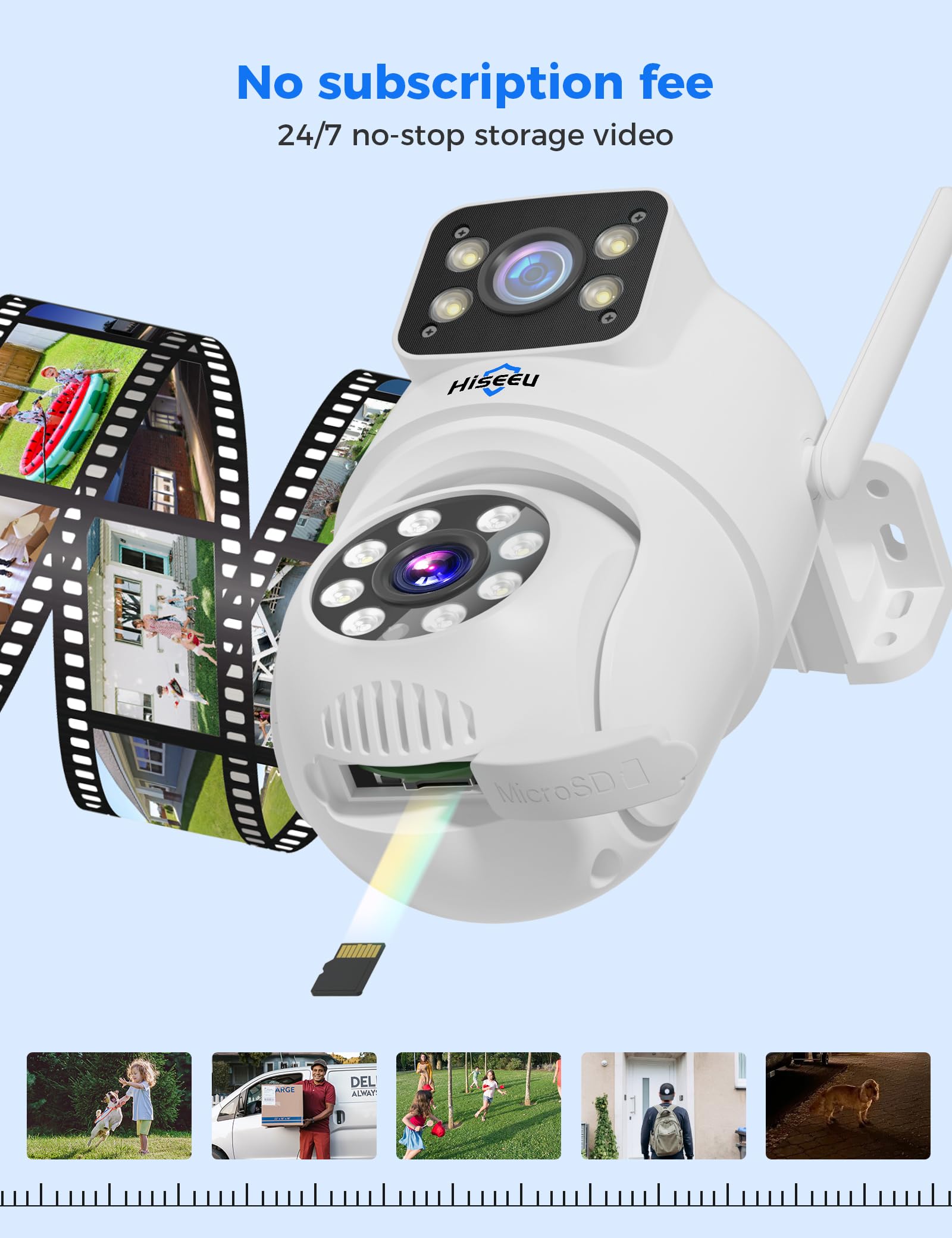 Hiseeu Wireless Security Camera System, 5G/2.4G WiFi,Dual Lens View