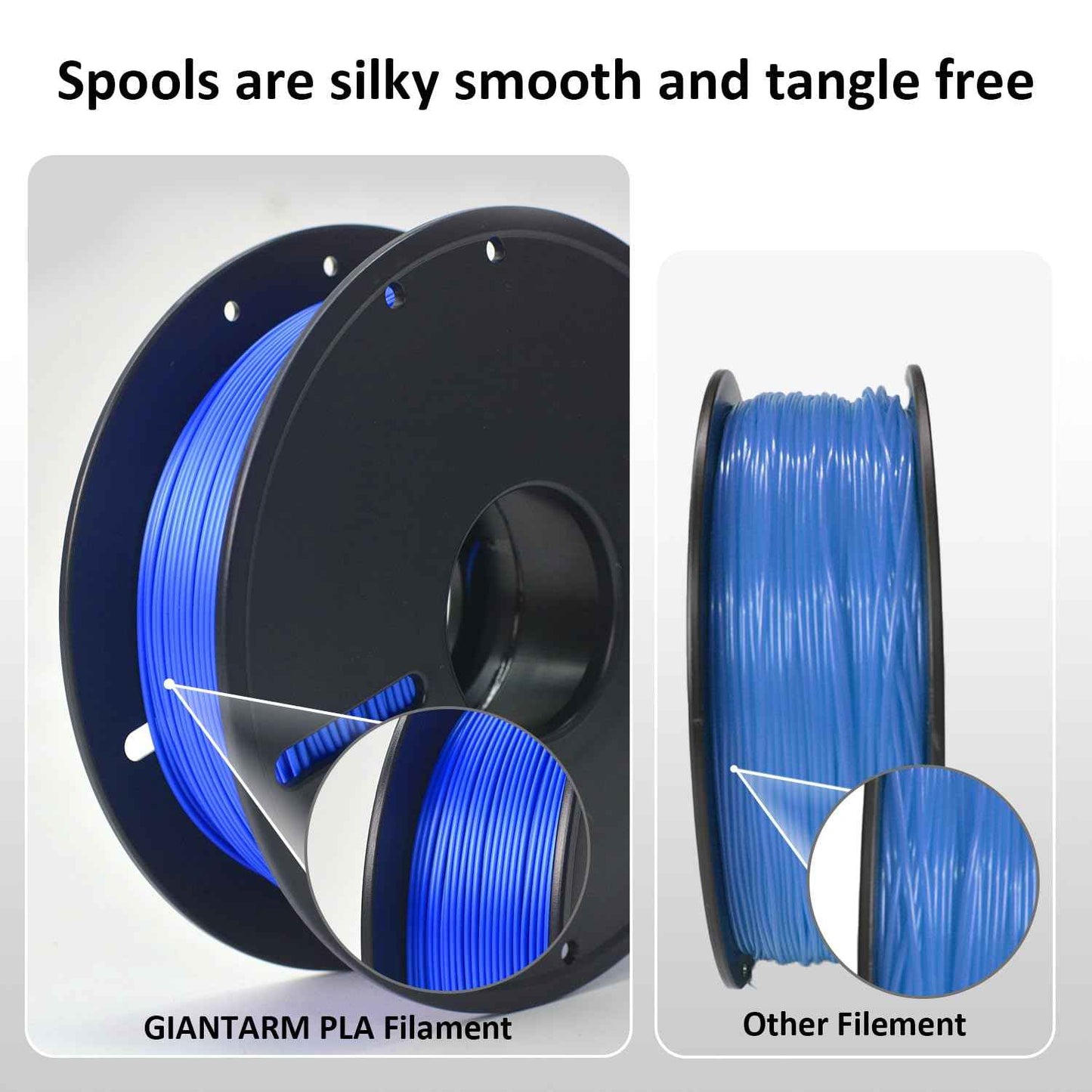 GIANTARM 3D Printer PLA Filament, Glitter Blue Filament, 1.75mm Dimensional Accuracy +/-0.03mm, 1080 Feet per Roll, Vacuum Packaging, for Most 3D FDM Printer