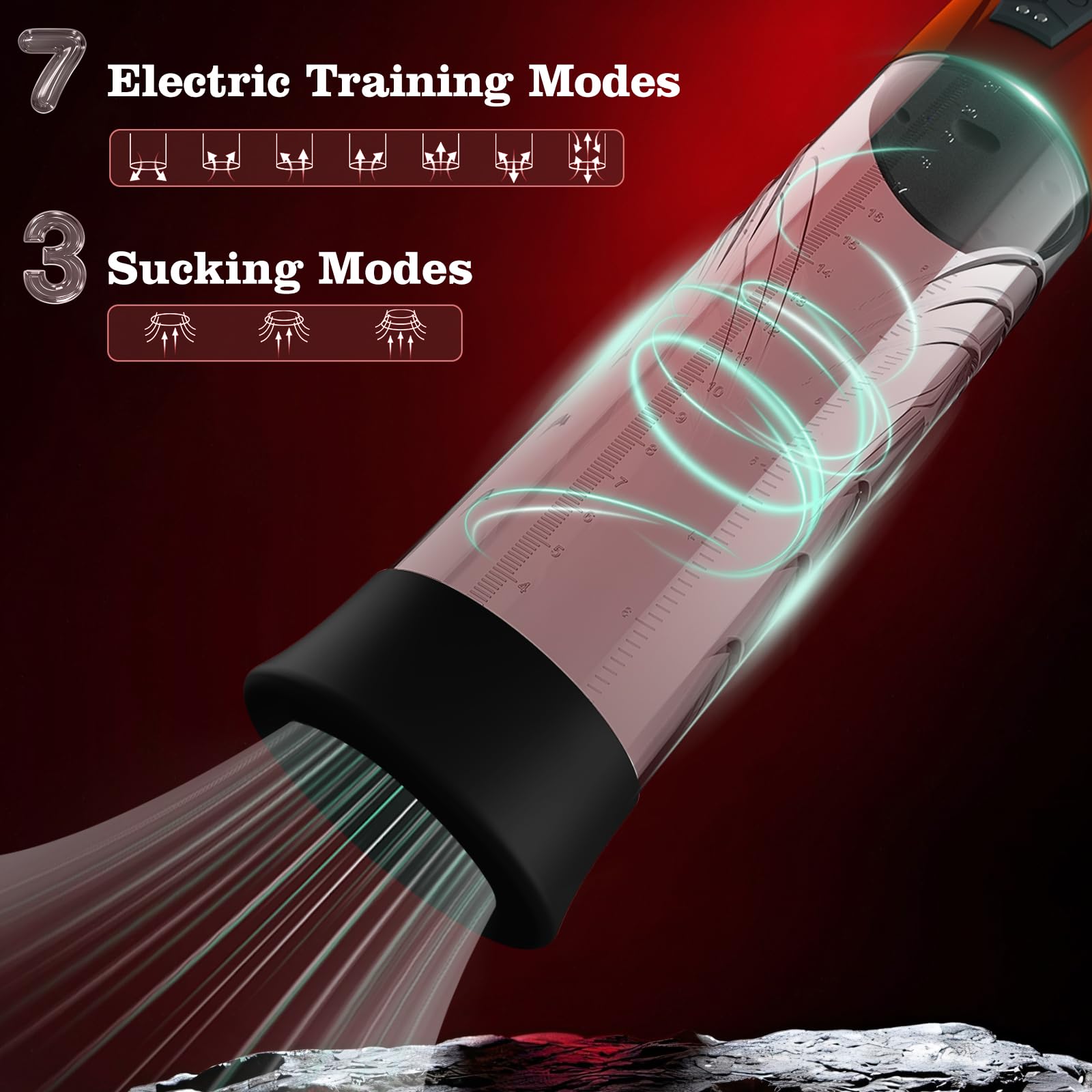 Penis Pump Automatic Electric Enlarger & Male Masturbator with 10 Erection Training Modes Adult Sex Toys for Men Dick Enlarger Male Penis Pump with Mini Pocket Pussy & 6 Cock Rings(Red)
