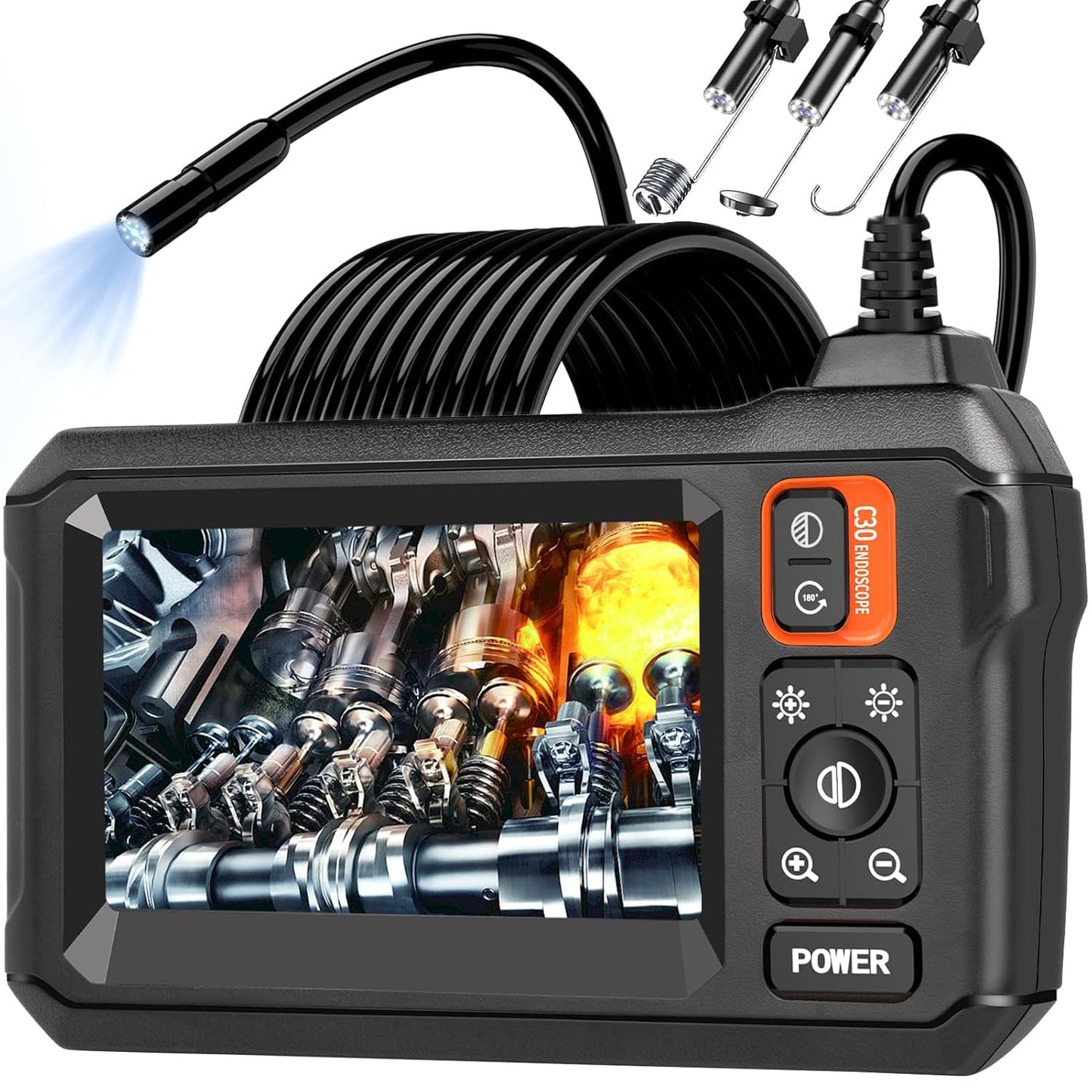 Daxiongmao Endoscope Camera with Light, 1080P HD Borescope, IP67 Waterproof Snake Camera – Ideal for Inspecting Walls, Vents, Automotive Engines, Pipes – A Great Gift Tool for Men