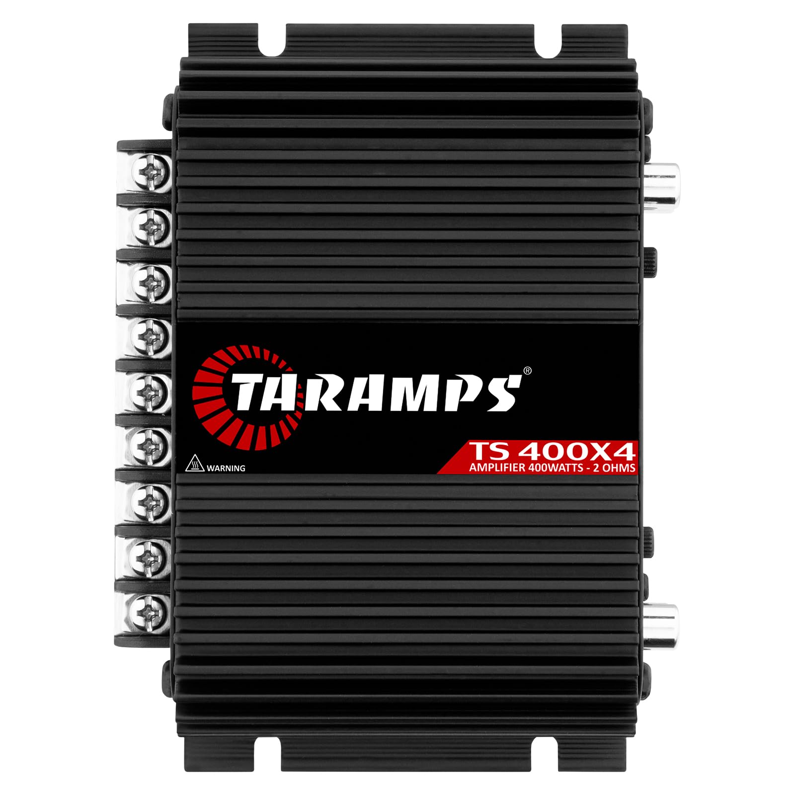 Taramps TS 400x4 2 Ohms Black Multichannel Stereo Amplifier 400 Watts Rms, 4 Channels, Full Range, Car Audio Digital 2 Bridged Channel, Crossover High/Low Pass, with RCA and Automatic High Level Input