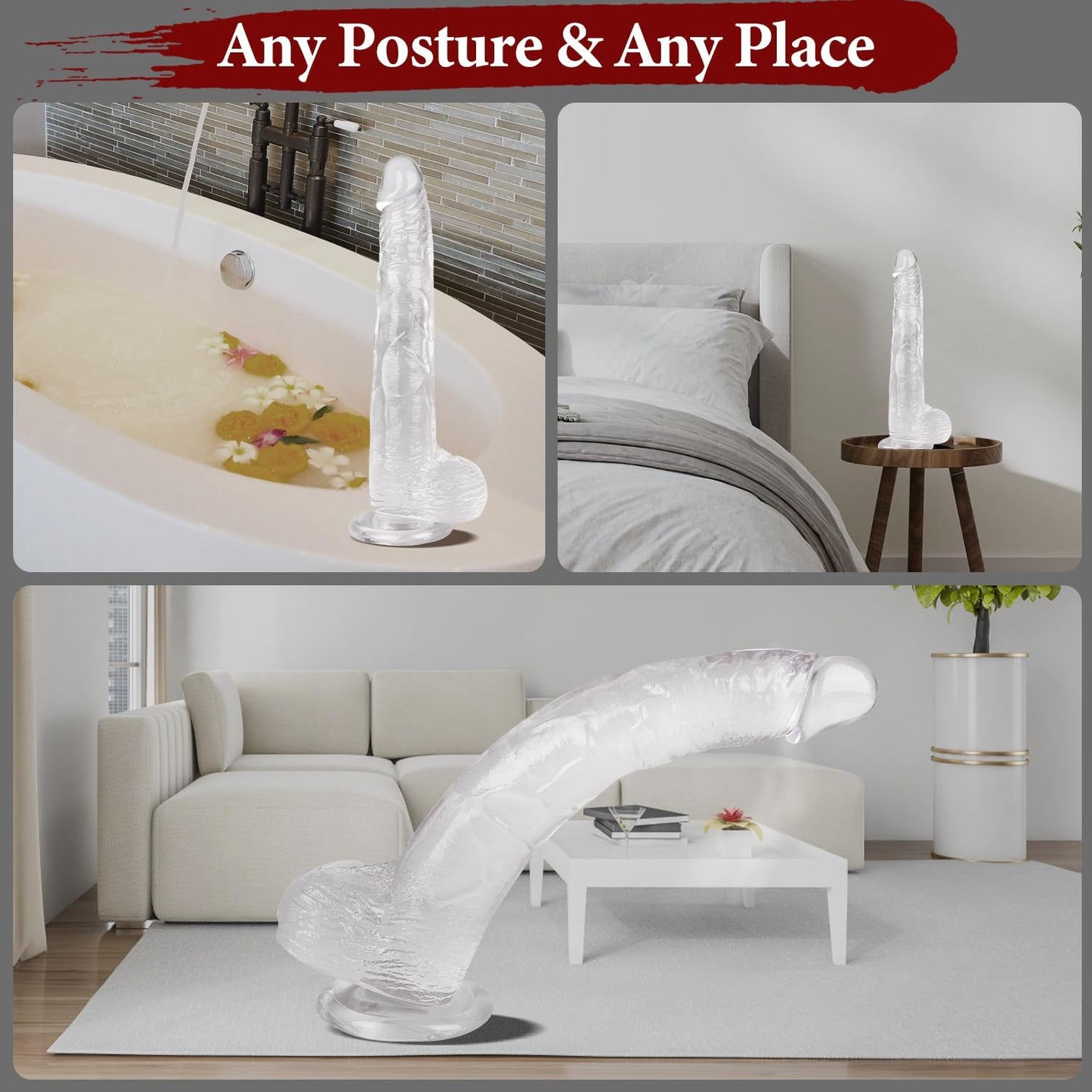 Veatrylove Lifelike TPE Dildo 11.61 Inch with Suction Cup