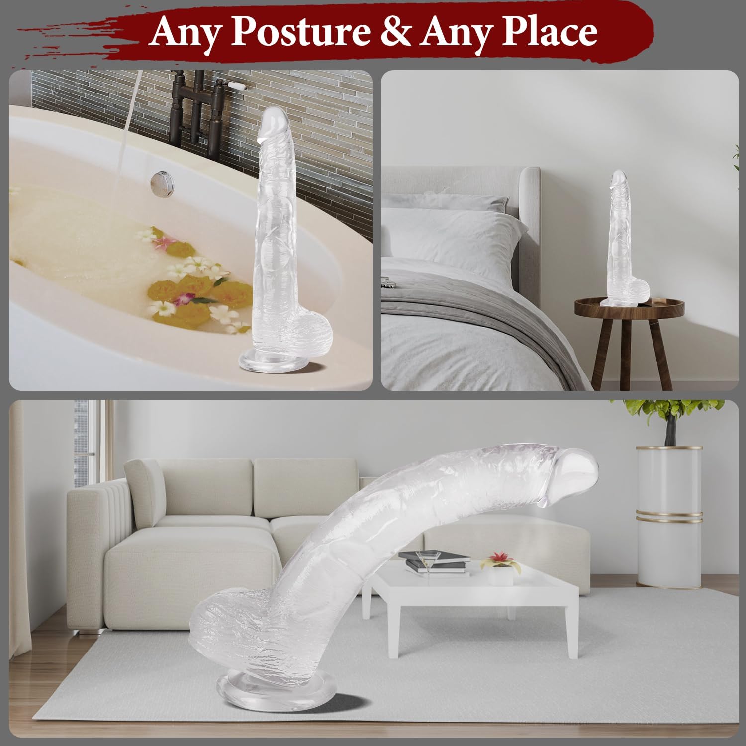 Veatrylove Lifelike TPE Dildo 11.61 Inch with Suction Cup