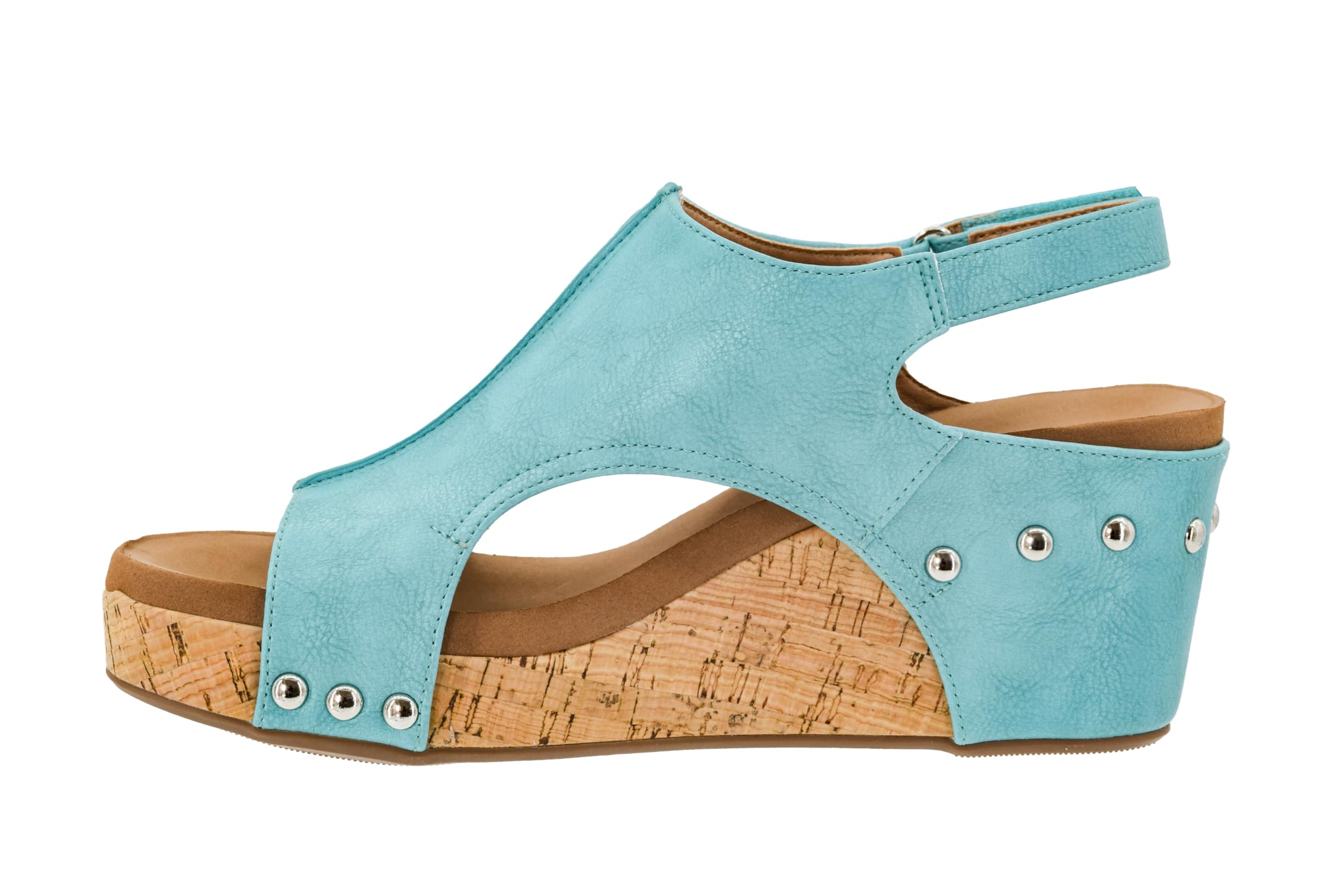 Corkys Footwear Womens Carley Wedges, Featuring Corkys EVA Foam Cushioned Insoles, A 2.5 Inch Heel, Lightweight For All Day Wear, And Hook And Loop Closure