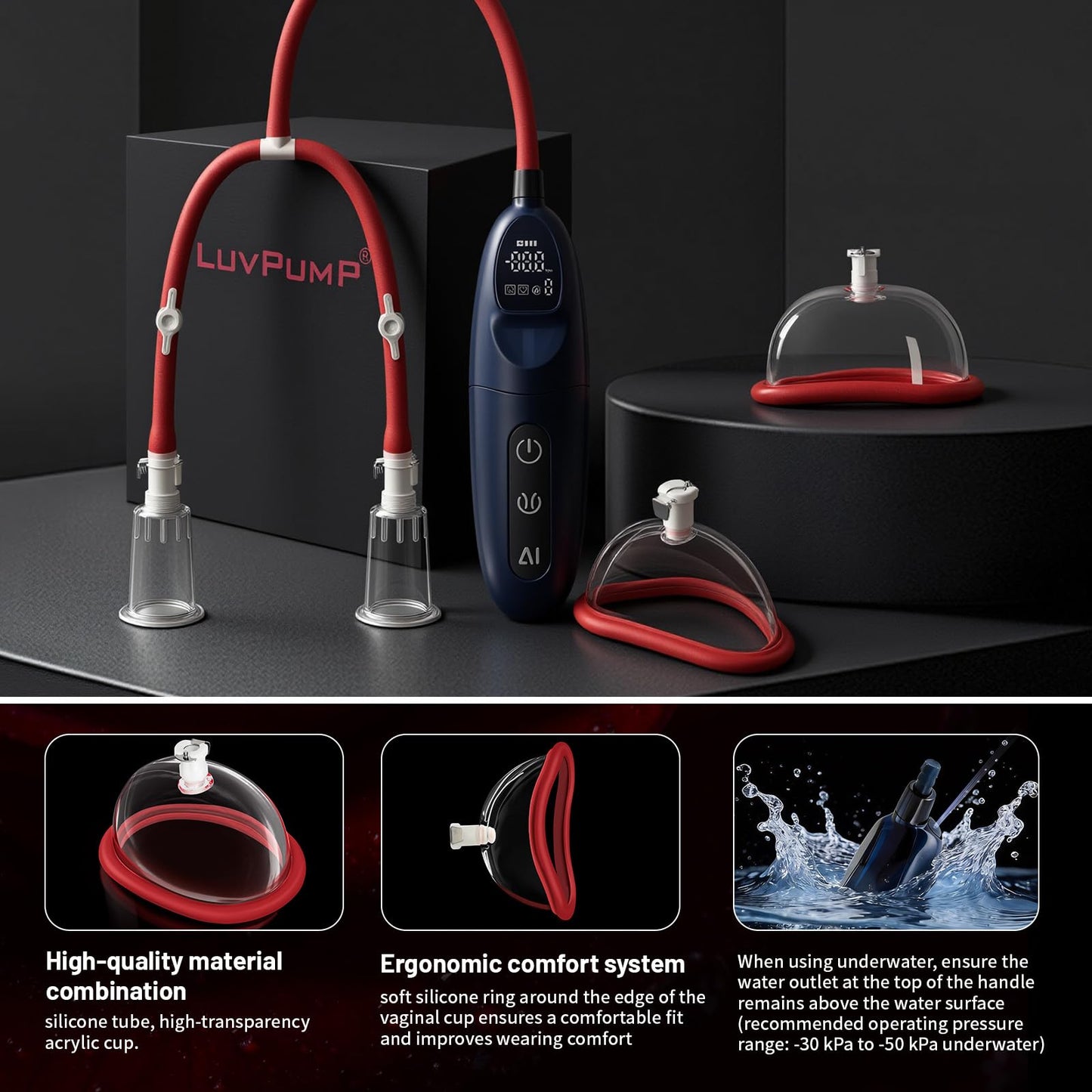 Electric Pussy Pump,Clitoral Pump and Nipple Sucker Sex Toys Include 2 Pussy & 2 Clit and Nipple Cups,7 Training Modes,Vagina Pump,Adult Sex Toy,Enhances Sexual Pleasure Sex Toys for Females
