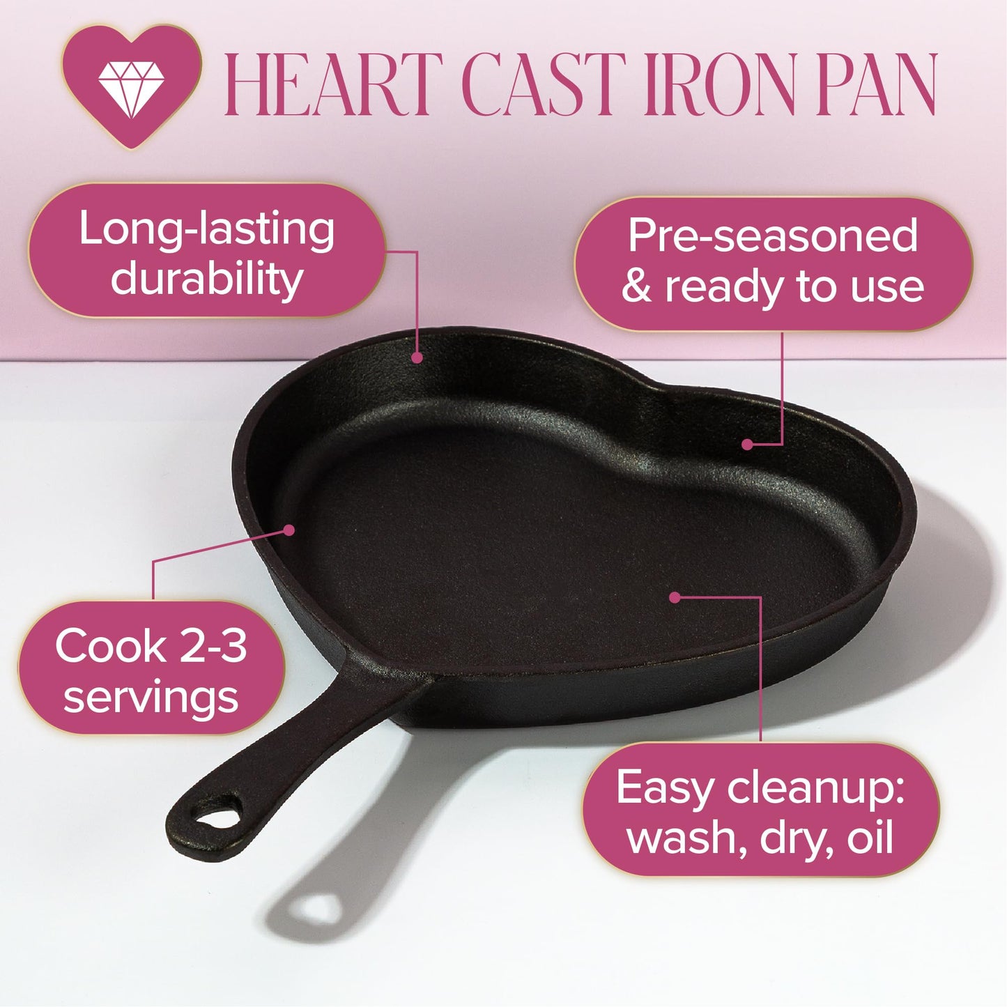 Paris Hilton Enameled Cast Iron Dutch Oven Heart-Shaped Pot with Lid