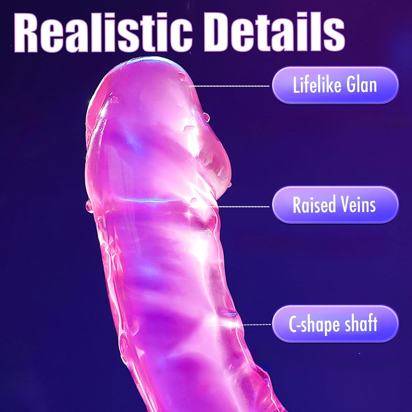 Xithas Realistic Double-Ended Dildo Flexible TPE Double Sided Toy