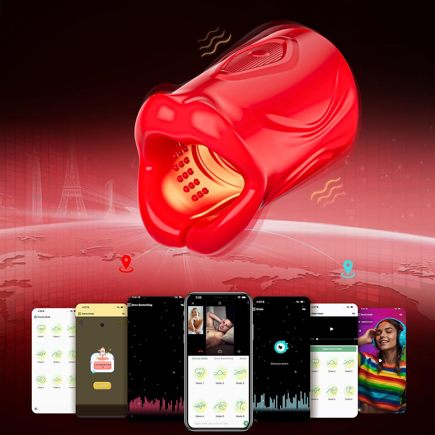 Male Vibrator Sex Toys for Men - Male Masturbator with 9 Vibration Modes & App Remote Control, Stroker Trainer Blowjob Toy for Penis Training Prolong Endurance, Sex Machine Adult Toys & Games