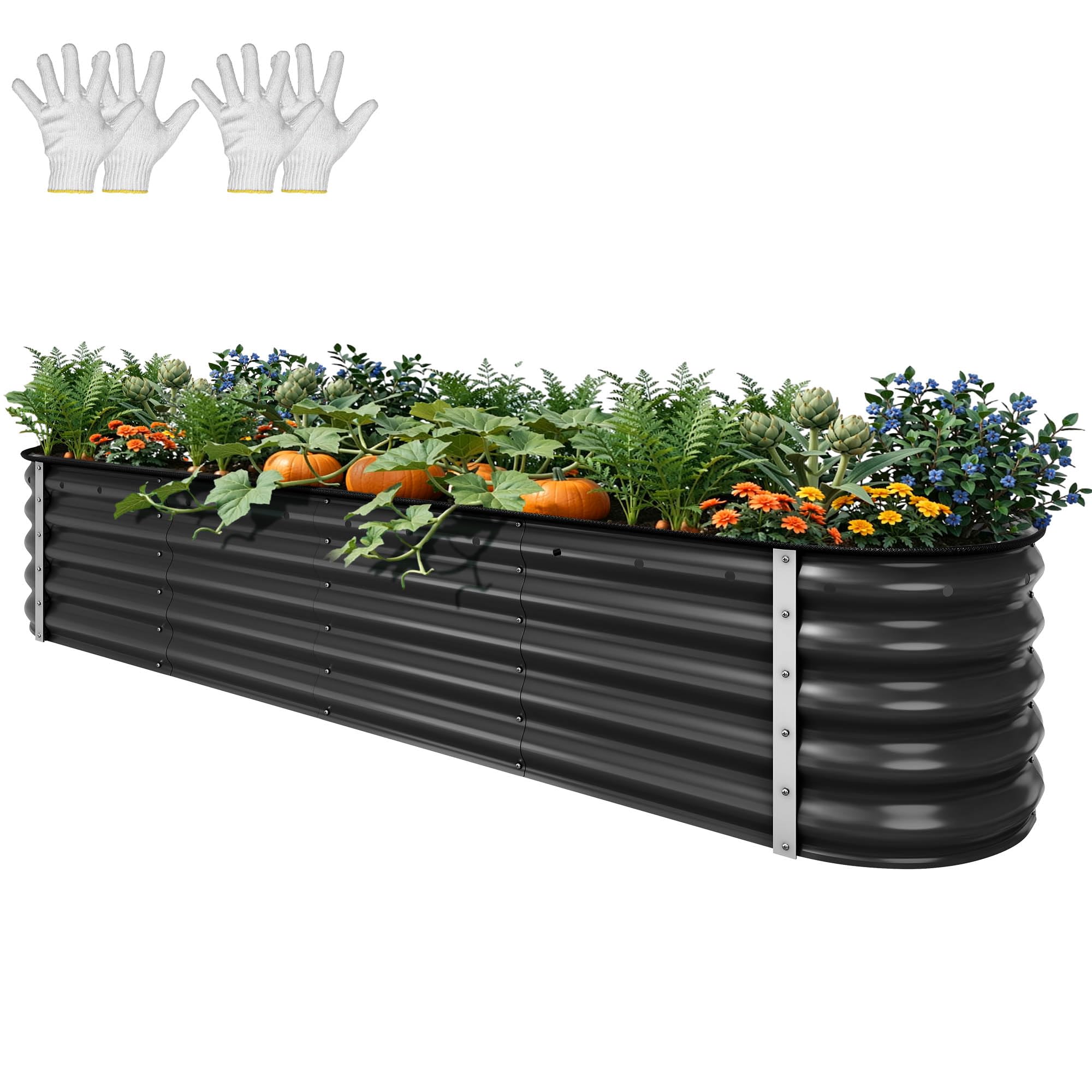 YITAHOME Raised Garden Bed Kit with Gloves, Ground Nails, Support Rod-1
