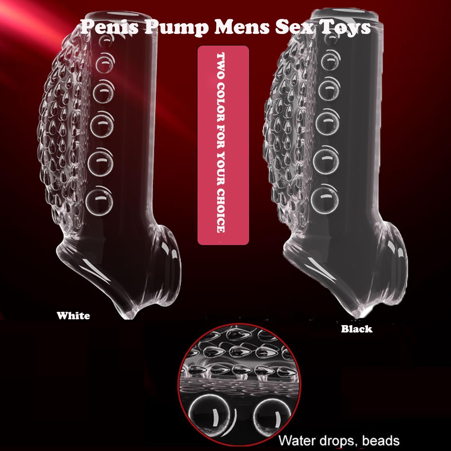 Penis Sleeve Penis Pump Mens Sex Toys, Cockring Sleeve Penis Ring Extender for Male Sex Toys with Ball Stretcher, Fantasy Monster Wolf Dildo Sleeve Penis Exlarger Extension Adult Sex Toys for Couples