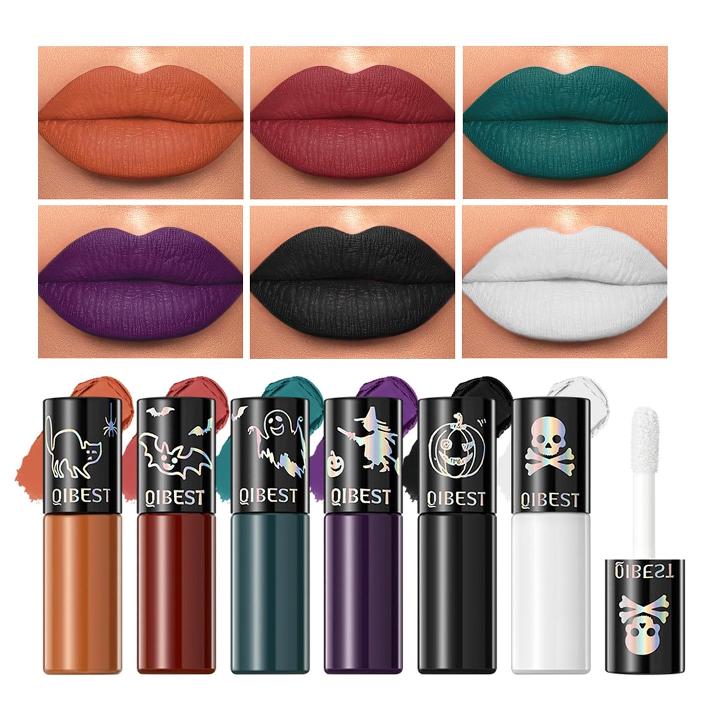 QiBest Matte Liquid Lipstick Makeup Set Kit, Long Lasting Waterproof Mate Lip Gloss Set Lip Colors Makeup Kit for Women & Teen Girls