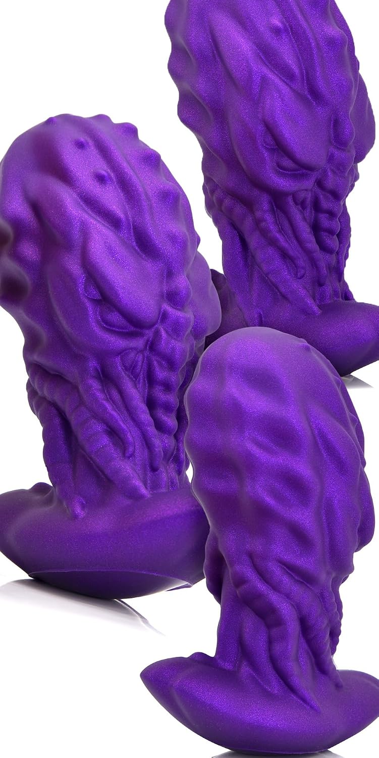Anal Plug Monster Dildo with Safe Curved Base - Purple Silicone Octopus Butt Plug - 3.93 x 1.85 inch Fantasy Prostate Sex Toy for Women Men Masturbation