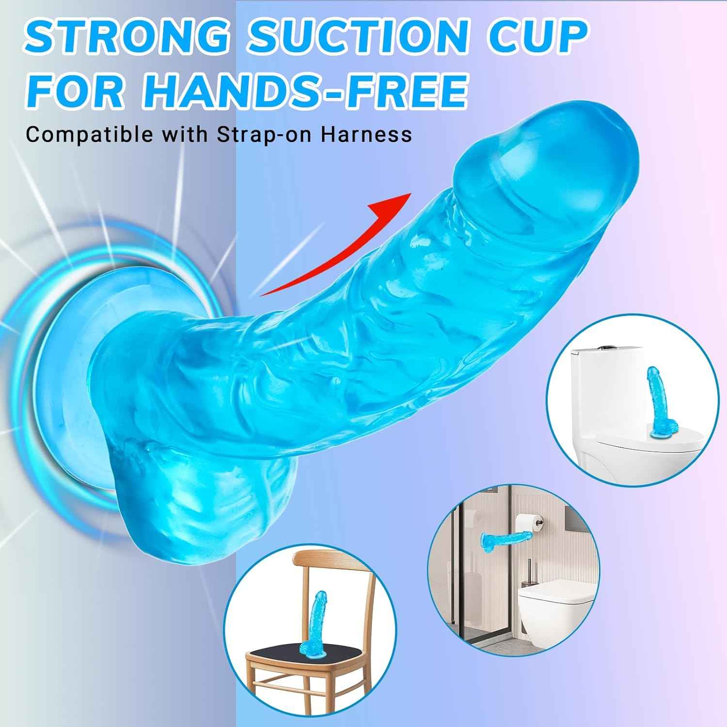 PlikBlik Realistic Dildo Suction Cup 7 Inch Blue