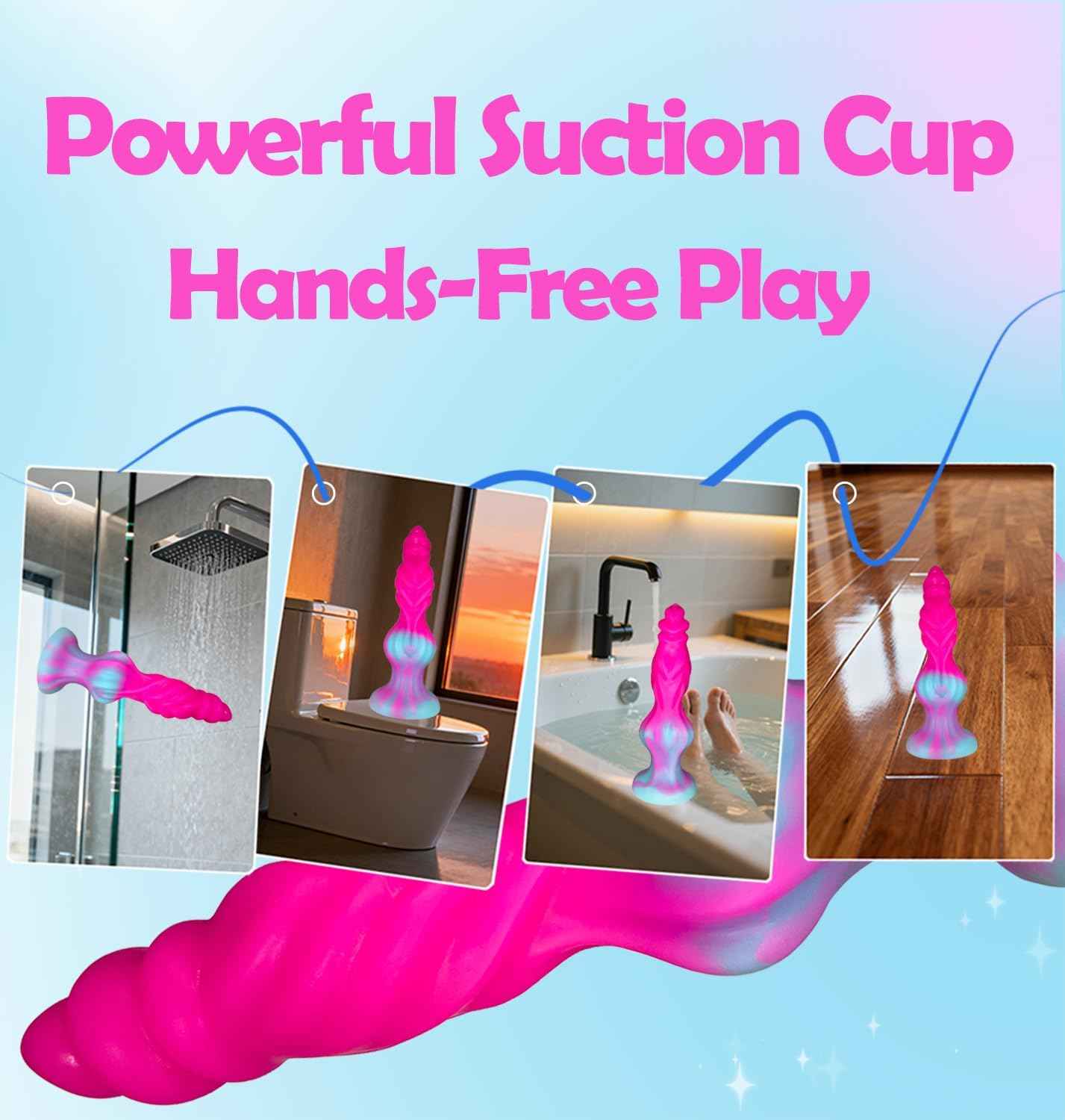 LeSiLeKe Fantasy Dragon Dildo Silicone Suction Cup 7.5 inch