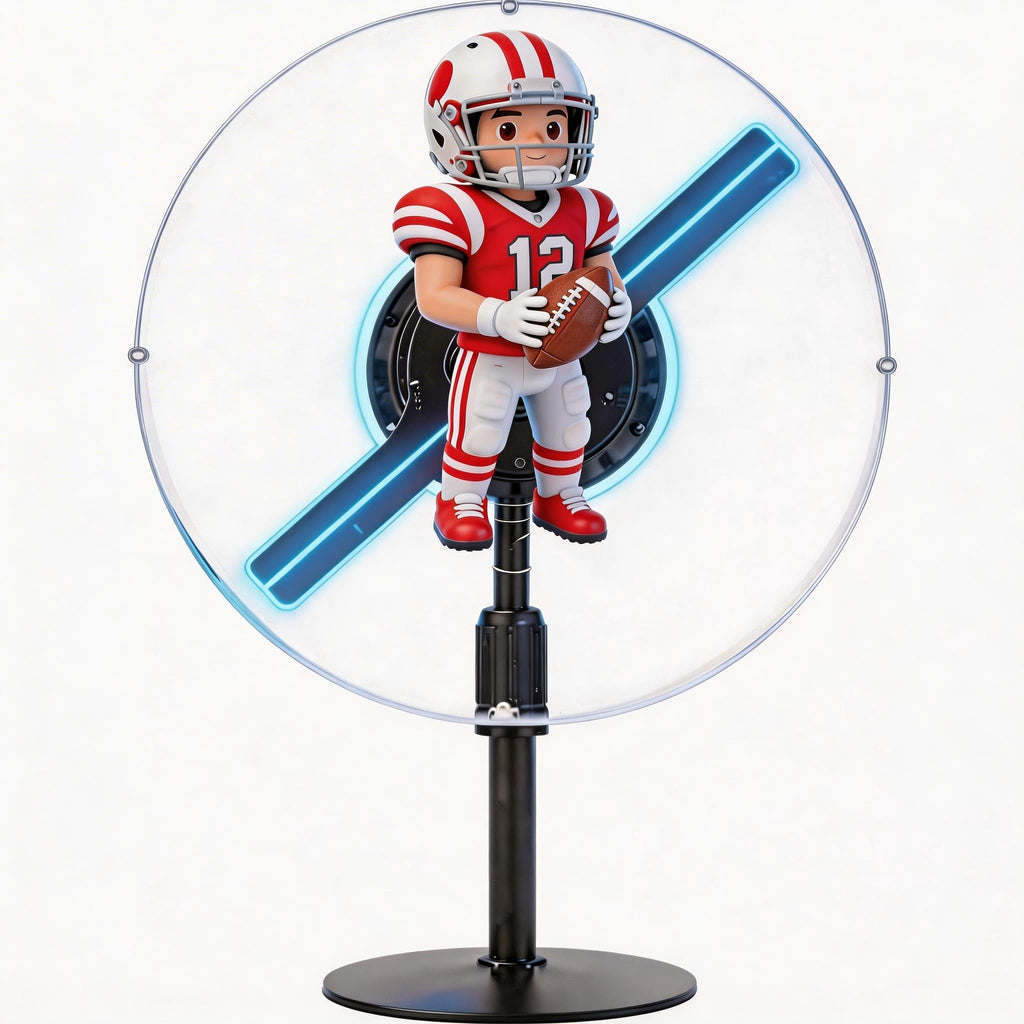 NAFLNE3D Hologram Fan With WiFi APP Control Holographic Display With High-Brightness LED, Adjustable Height, 1000-Video Library, Ideal For Trade Shows & Retai