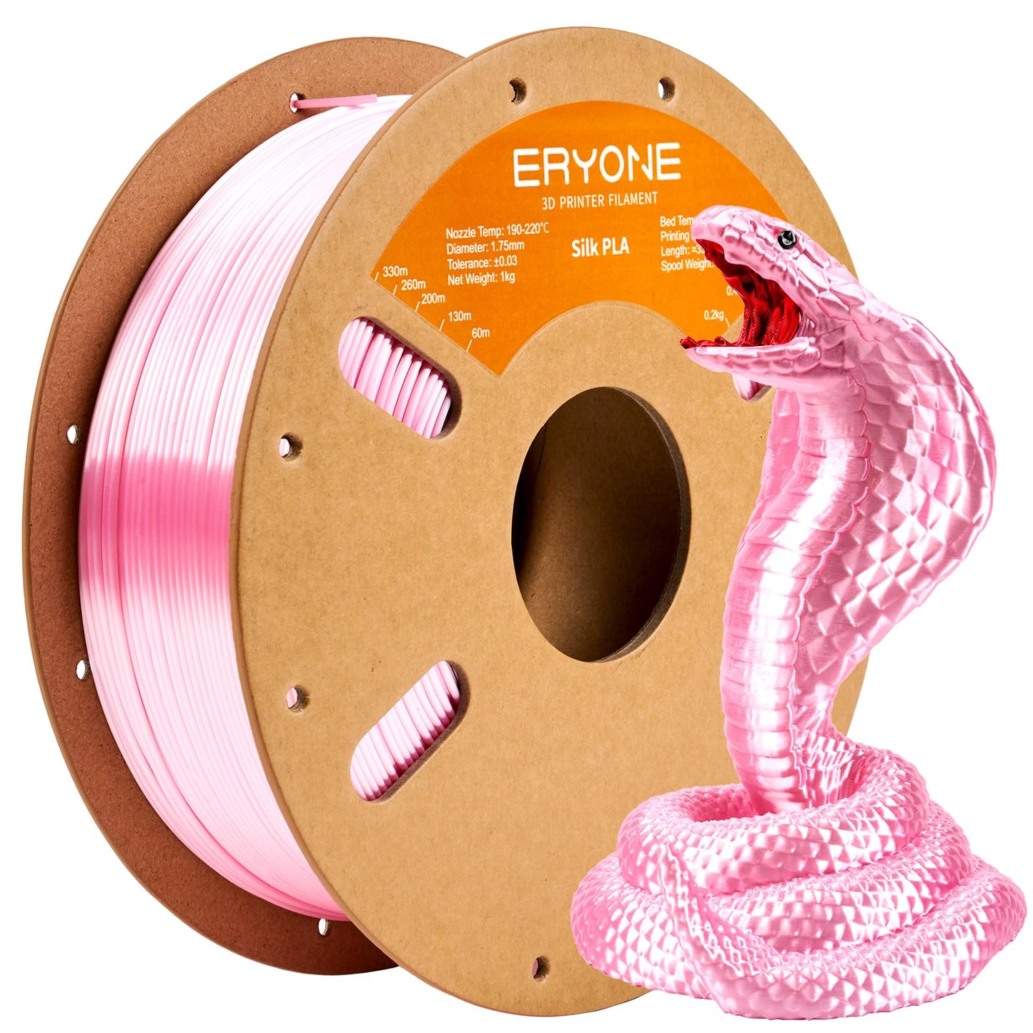 ERYONE Silk Color PLA Filament 3D Printer 1.75mm +/- 0.03mm, Filament PLA Cardboard Spool