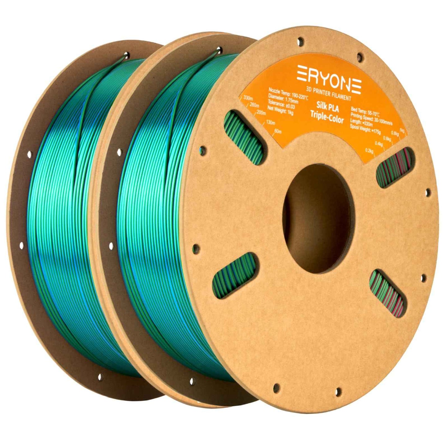 ERYONE Silk Color PLA Filament 3D Printer 1.75mm +/- 0.03mm, Filament PLA Cardboard Spool