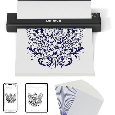 Gloryang Wireless Tattoo Transfer Stencil Printer Portable Thermal Machine Black