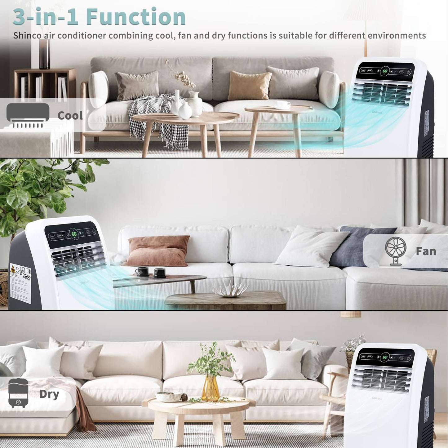 Shinco 8000/10000/12000 BTU Portable Air Conditioners