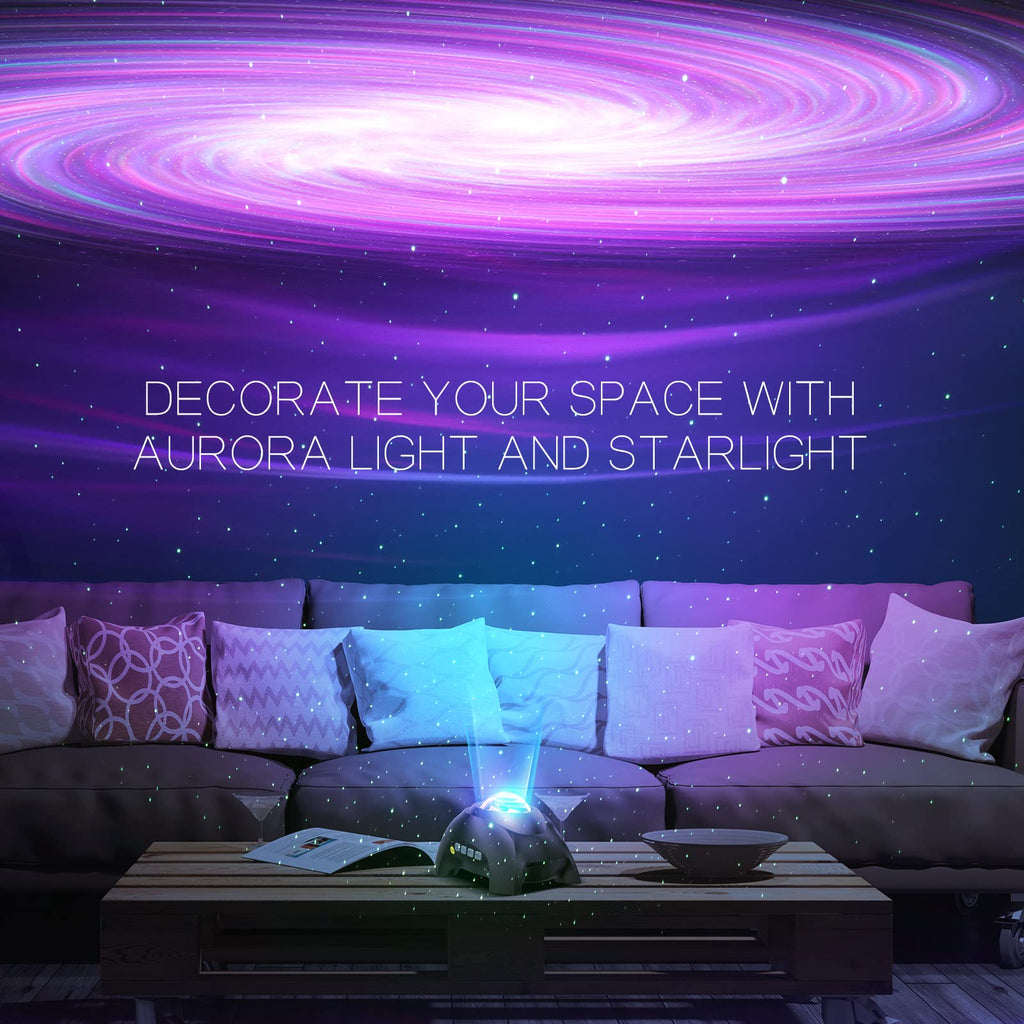 Northern Galaxy Light Aurora Projector with 33 Light Effects, Night Lights LED Star Projector for Bedroom Nebula Lamp, Remote Control, White Noises, Bluetooth Speaker for Parties