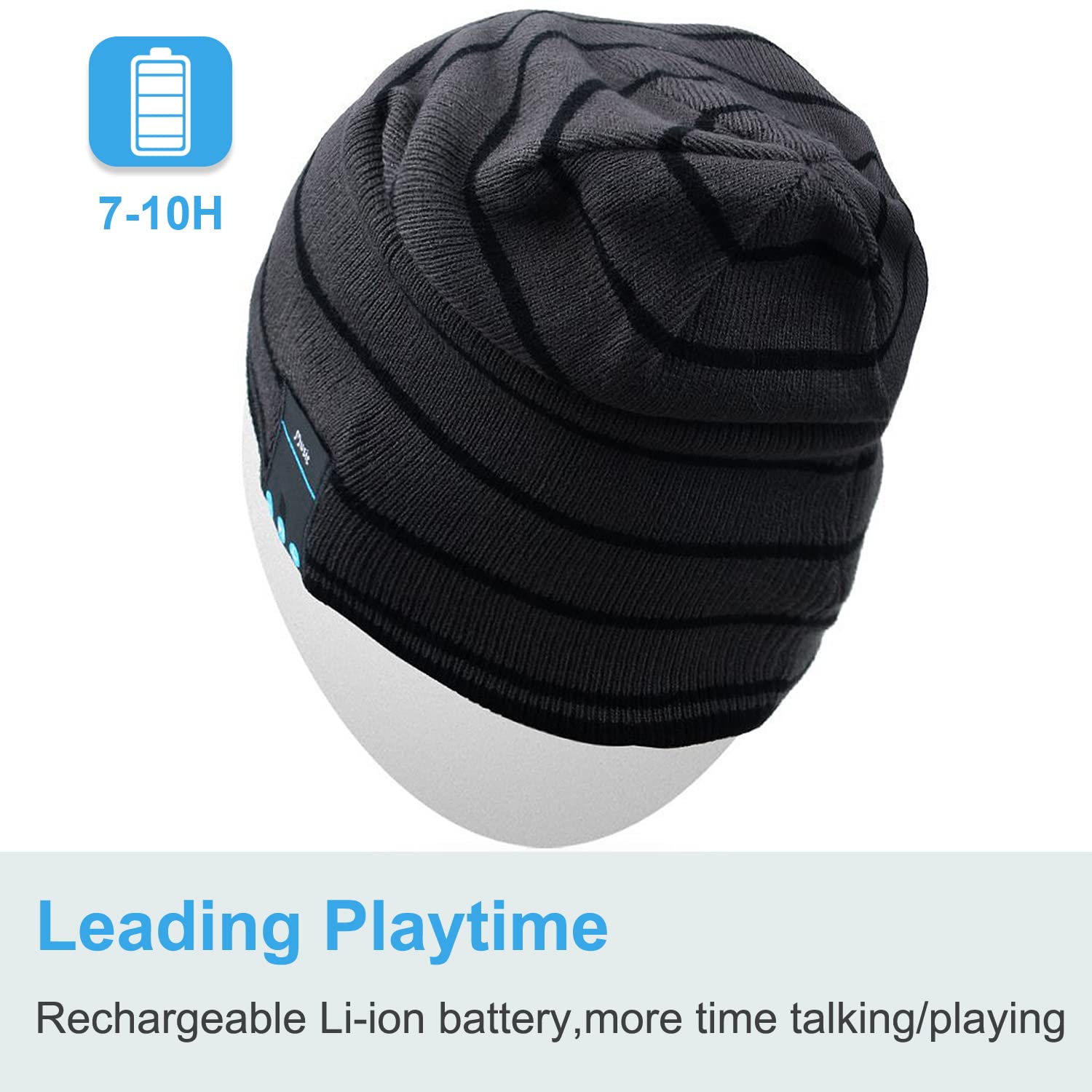 ROTIBOX Bluetooth Beanie Hat Wireless Headphone for Outdoor Sports Xmas Gifts Stocking Stuffers