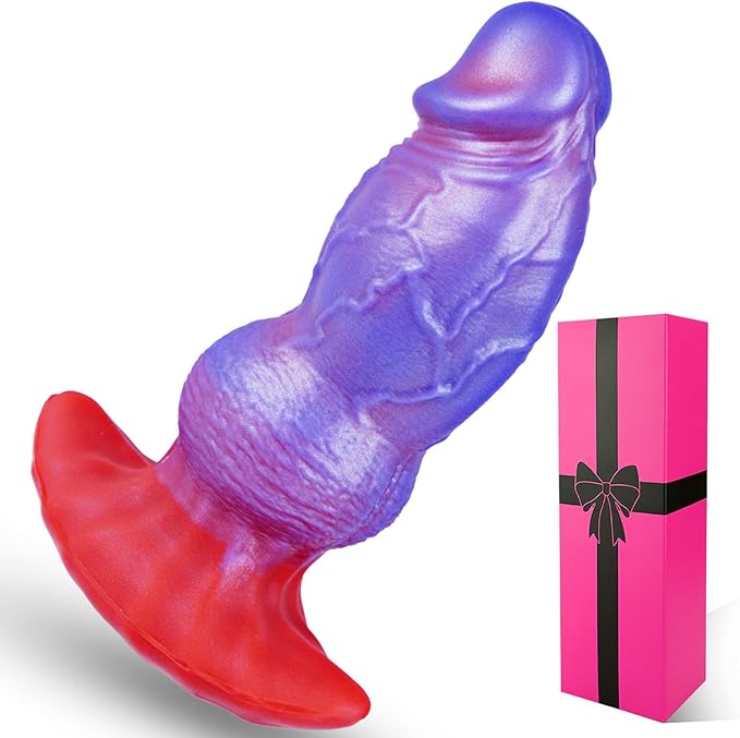 2.3" Diameter Realistic Knotted DildoThick Anal Plug, 8.3" Realistic Silicone Wearable Fantasy Monster Dildo Butt Anal Plug, Large XL Alien Anal Training Expander, Advanced Adult Sex Toy for Men Women