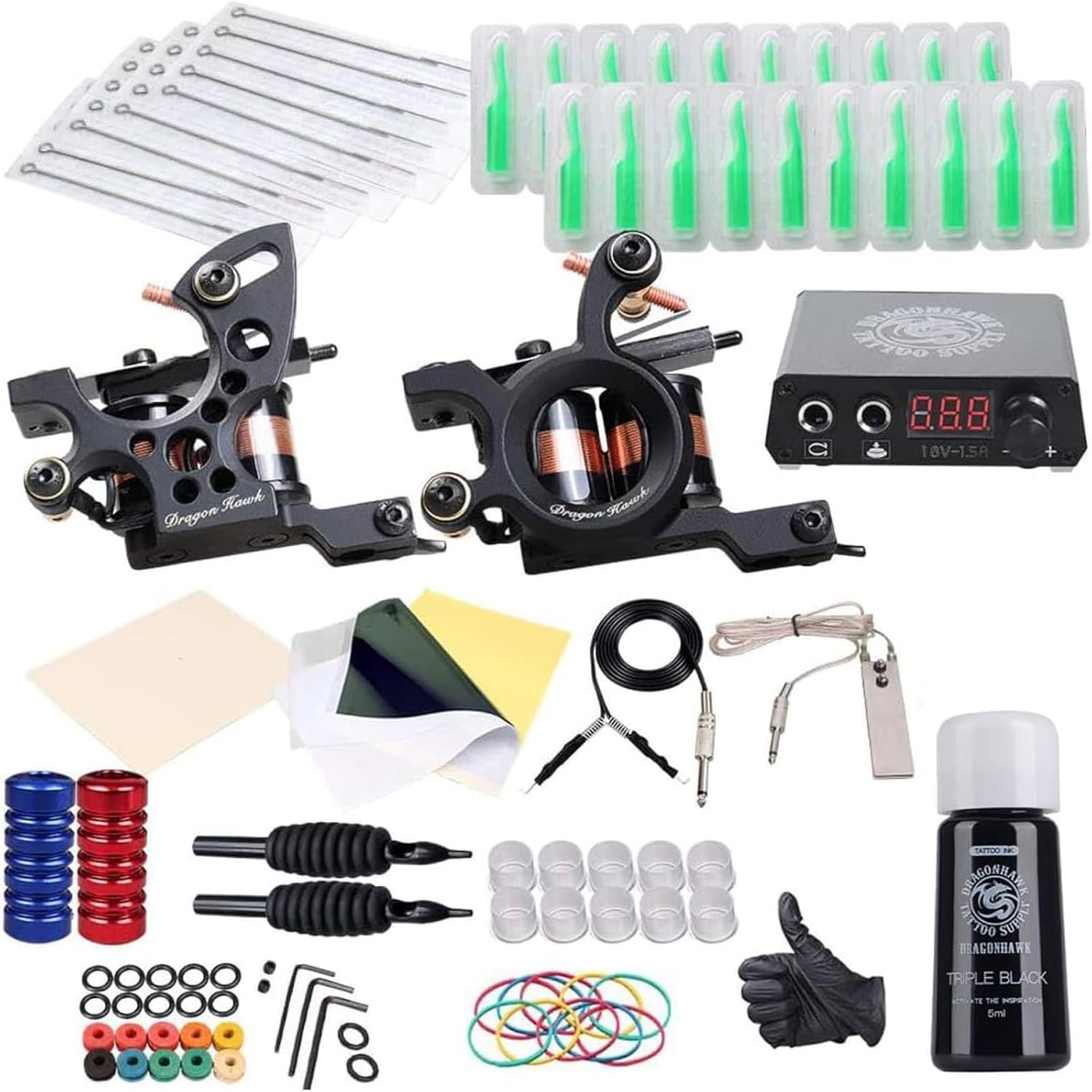 Dragonhawk Traditional Pro Complete Tattoo Machine Kit for Beginners